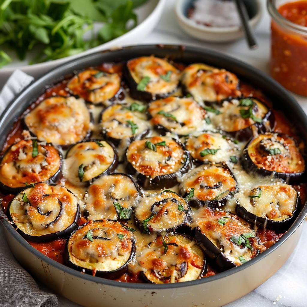 Rolls d'aubergine à la parmigiana - Recette Easy Fry Compact | Moulinex