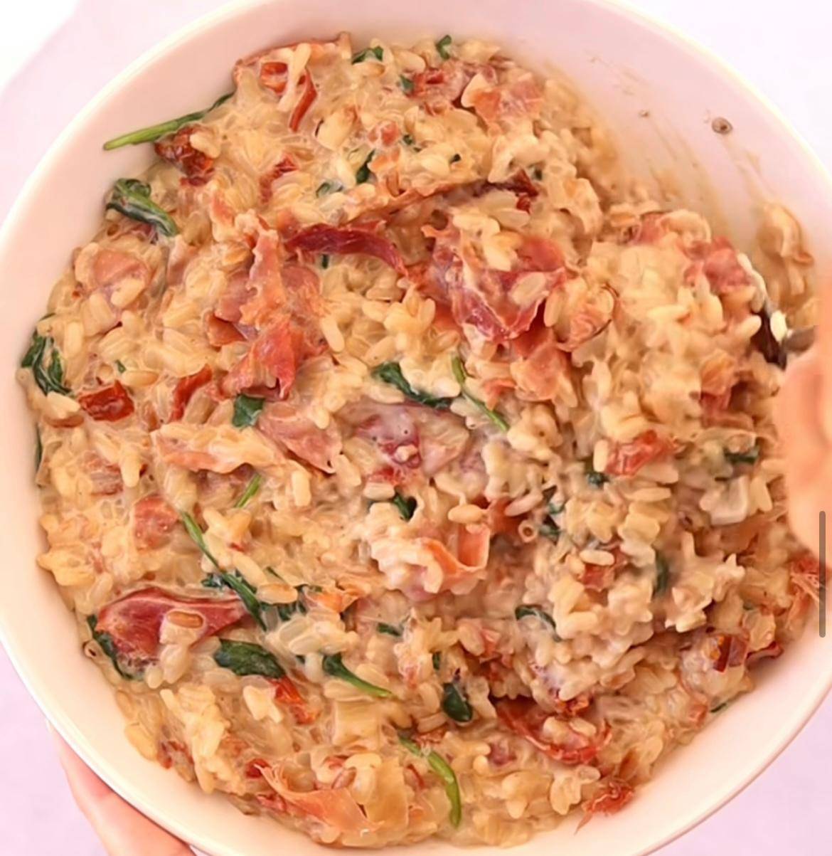 Risotto épinards jambon cru tomates séchées - Recepten Cookeo V3 | Moulinex