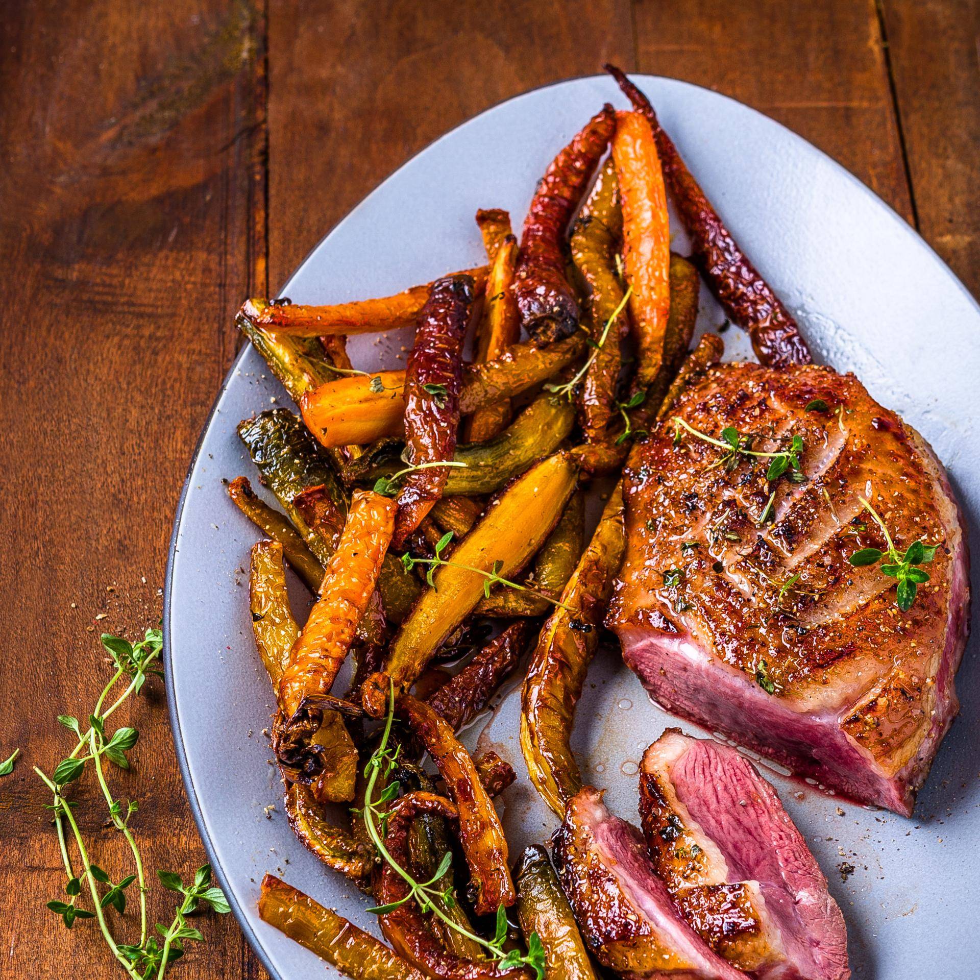 Magret de canard rôti au four et carottes au miel - Recette Multifunction Airfryer Oven Digital | Moulinex
