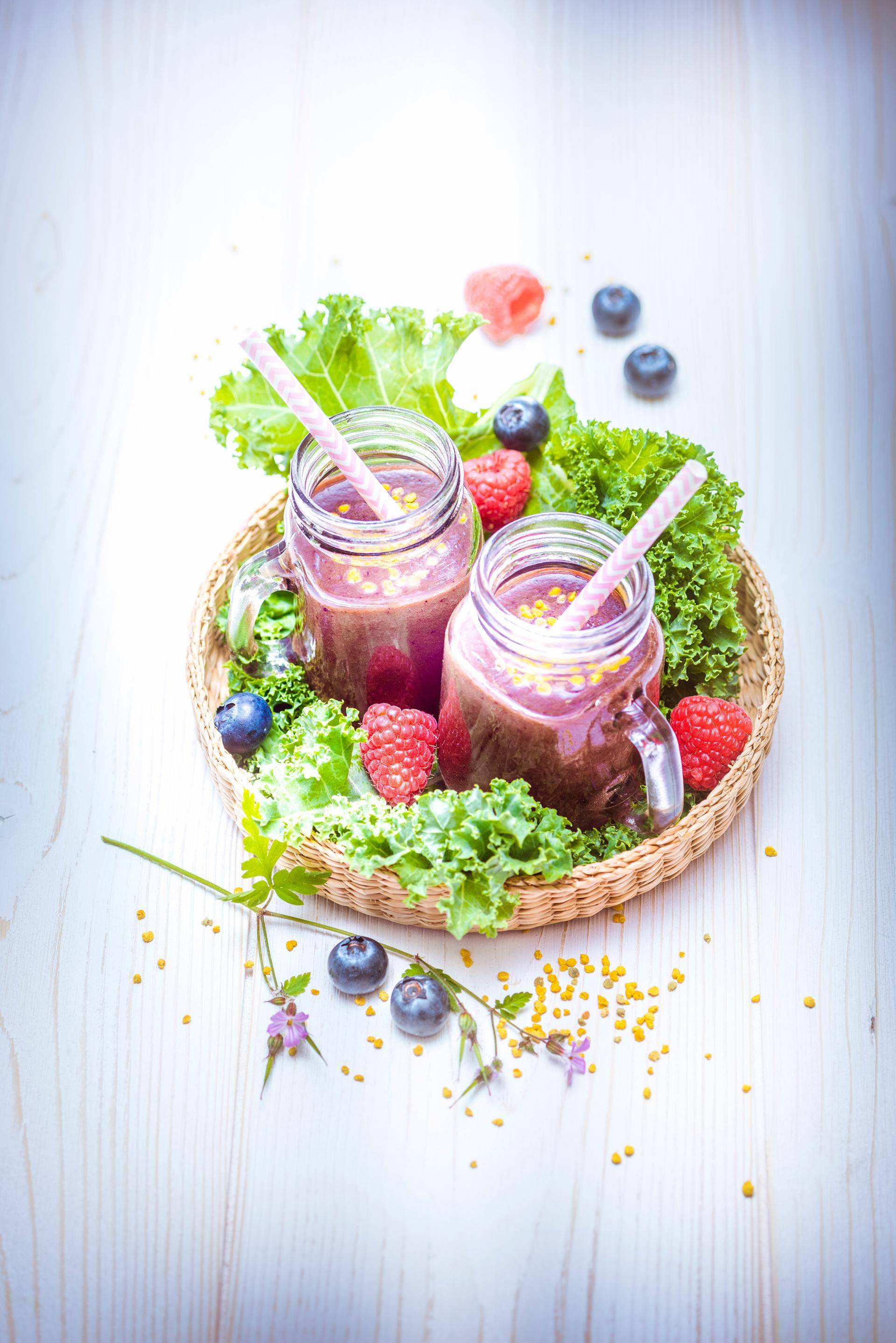 Smoothie au chou kale, myrtilles, framboises et banane - Recette Ultrablend Cook | Moulinex