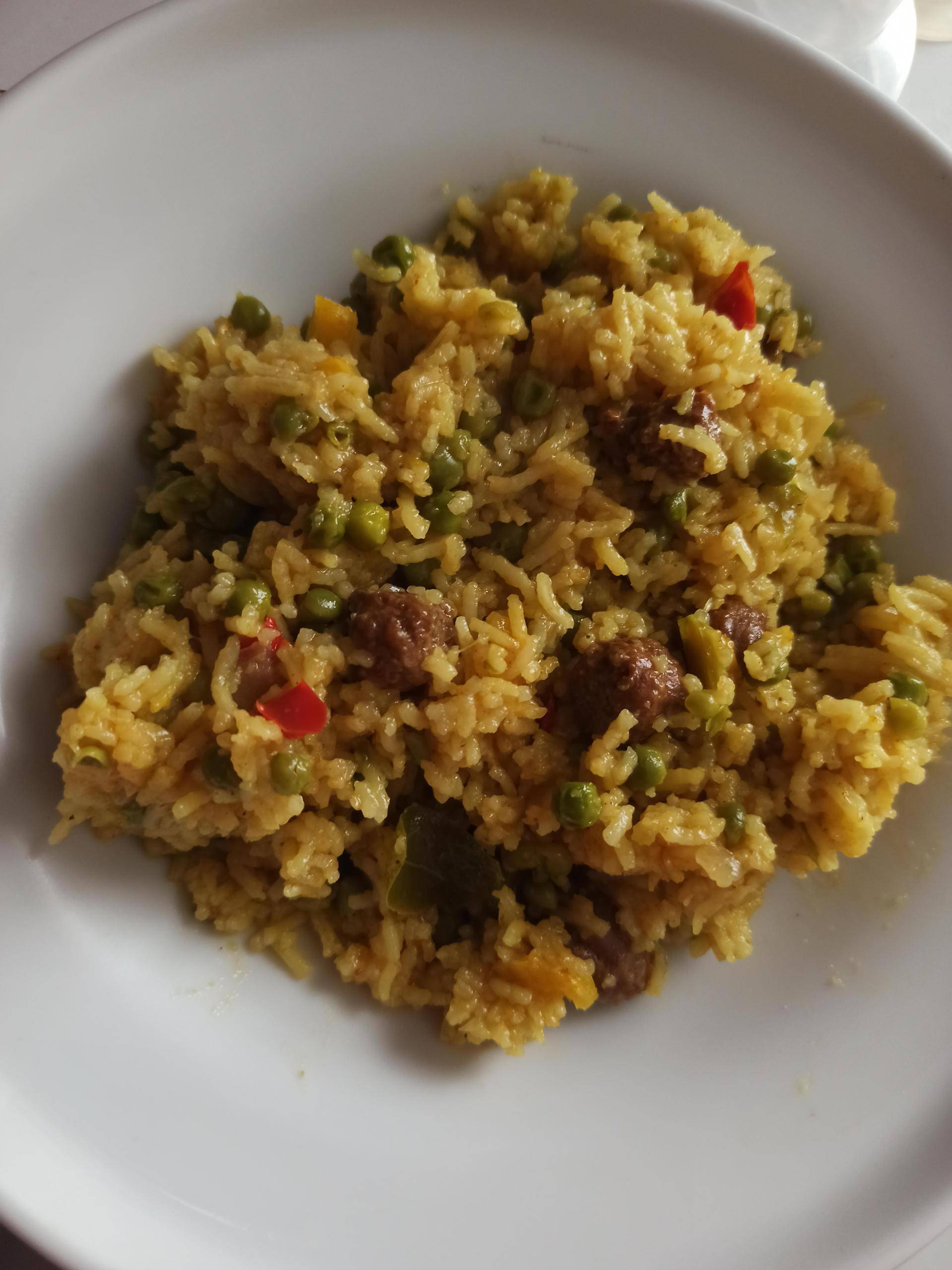 Riz merguez, poivron, petit pois - Recepten Cookeo | Moulinex