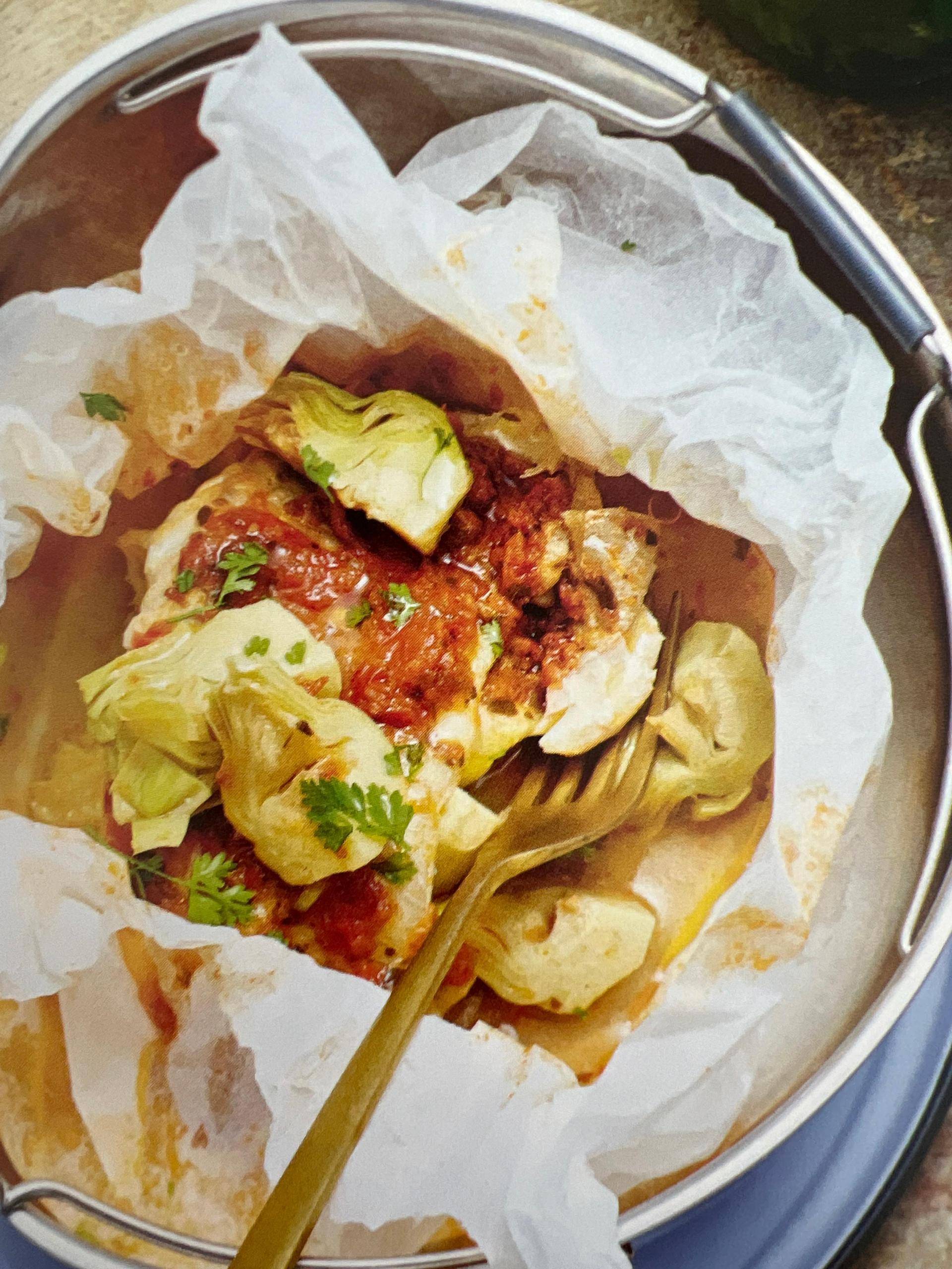 Papillotes de lieu aux artichauts - Recette Cookeo | Moulinex