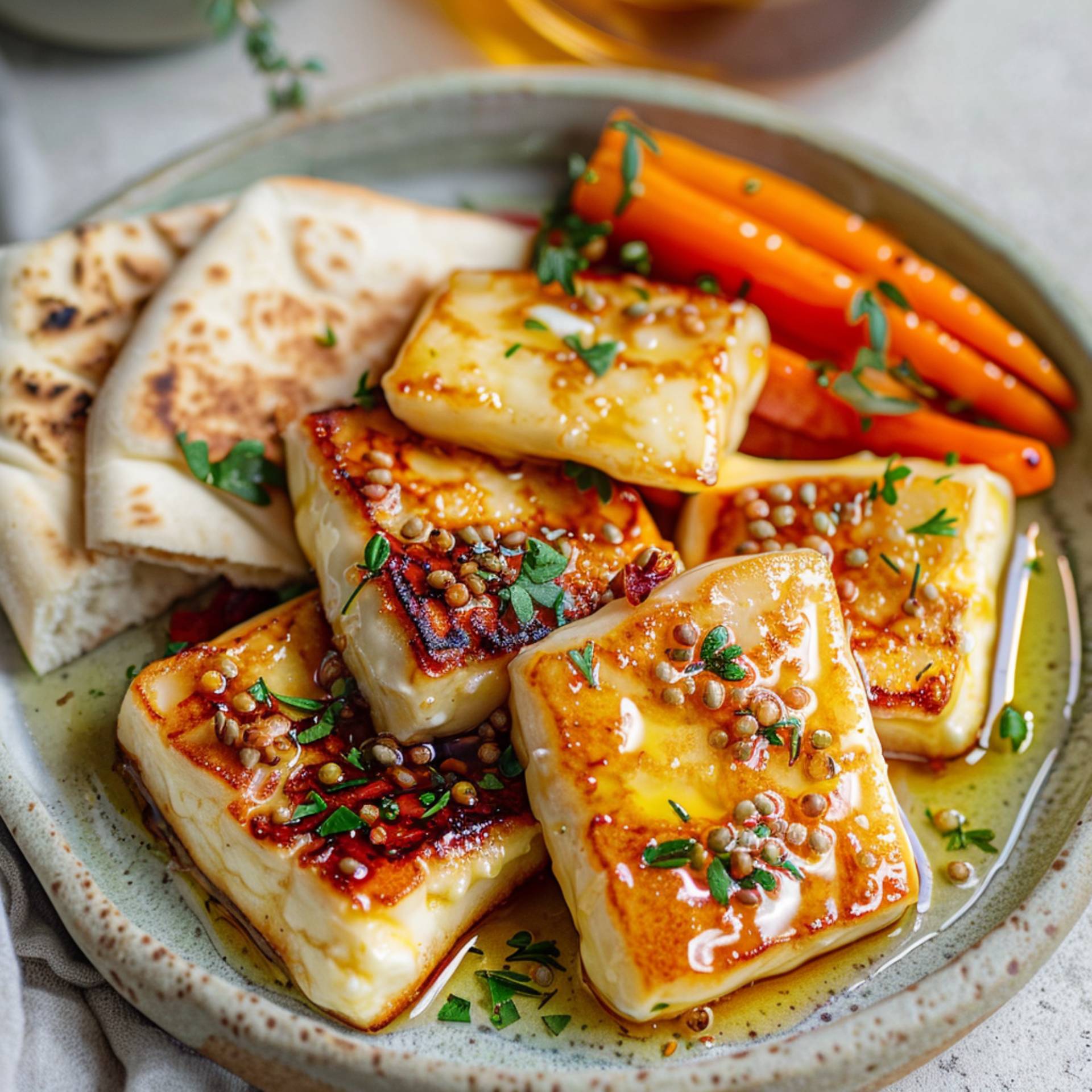 Halloumi rôti au miel - Recette Crisp&Go 3P | Moulinex