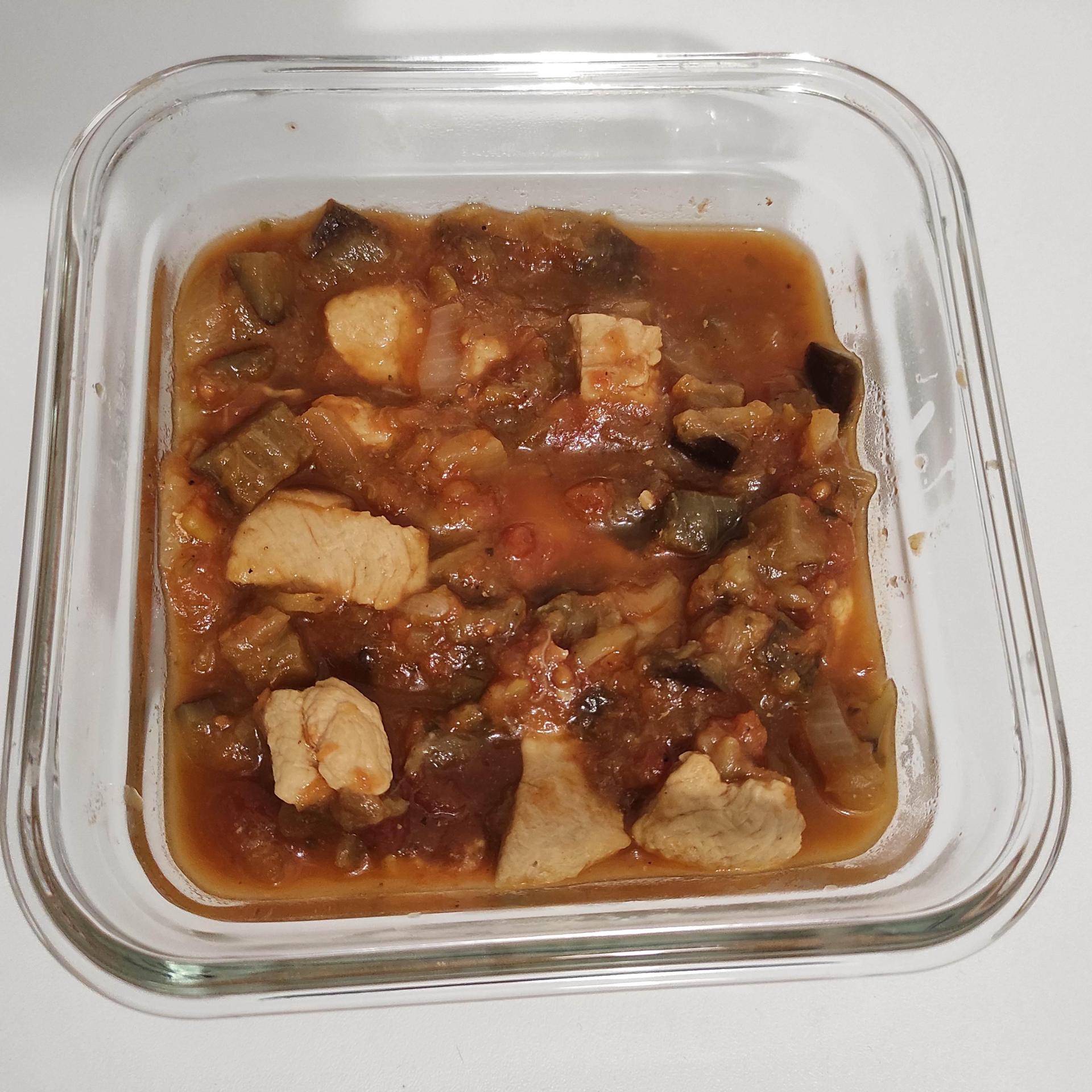 Sauté de dinde aux aubergines et sauce tomates - Recepten Cookeo V3 Mini | Moulinex