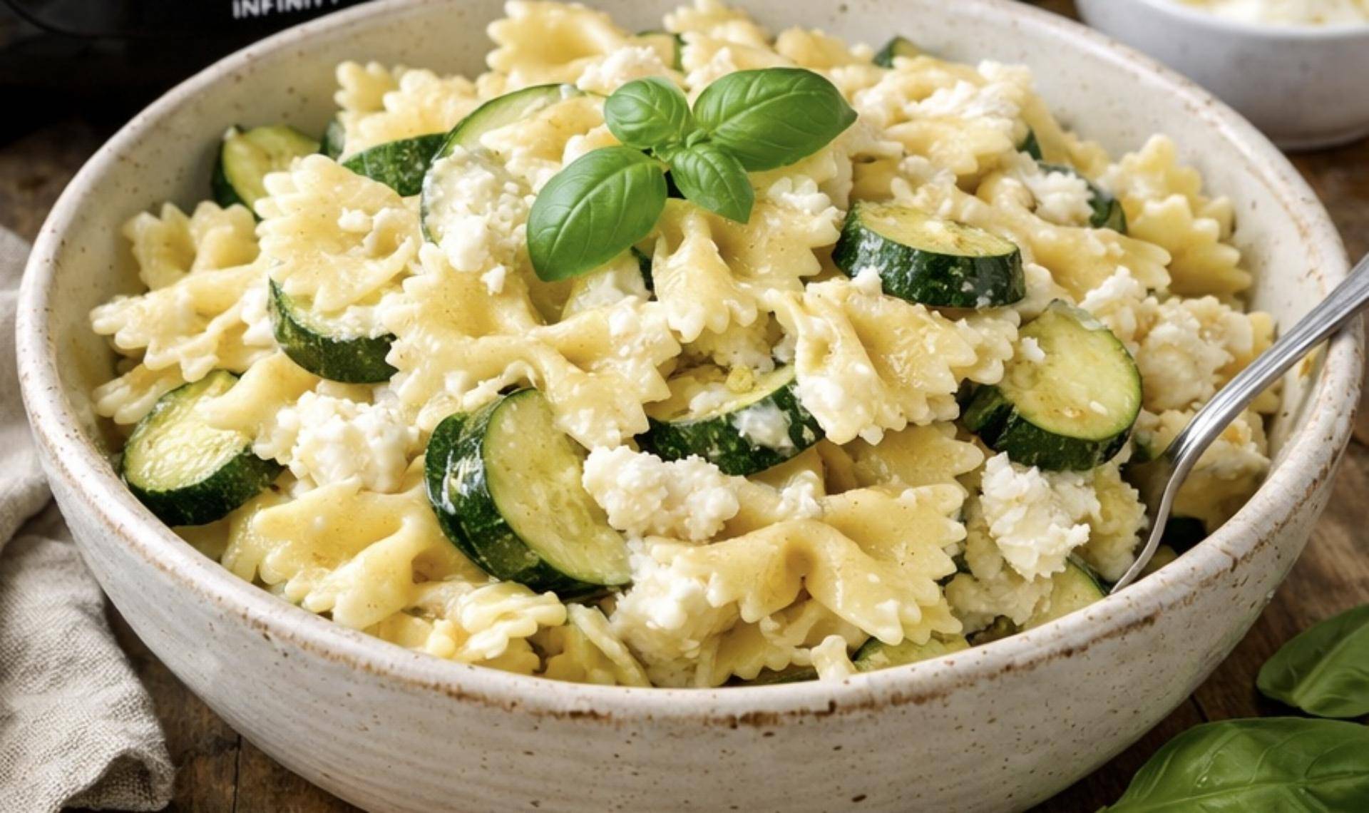 Farfalle aux légumes verts & fromage frais - Recette Cookeo Infinity Autostir | Moulinex