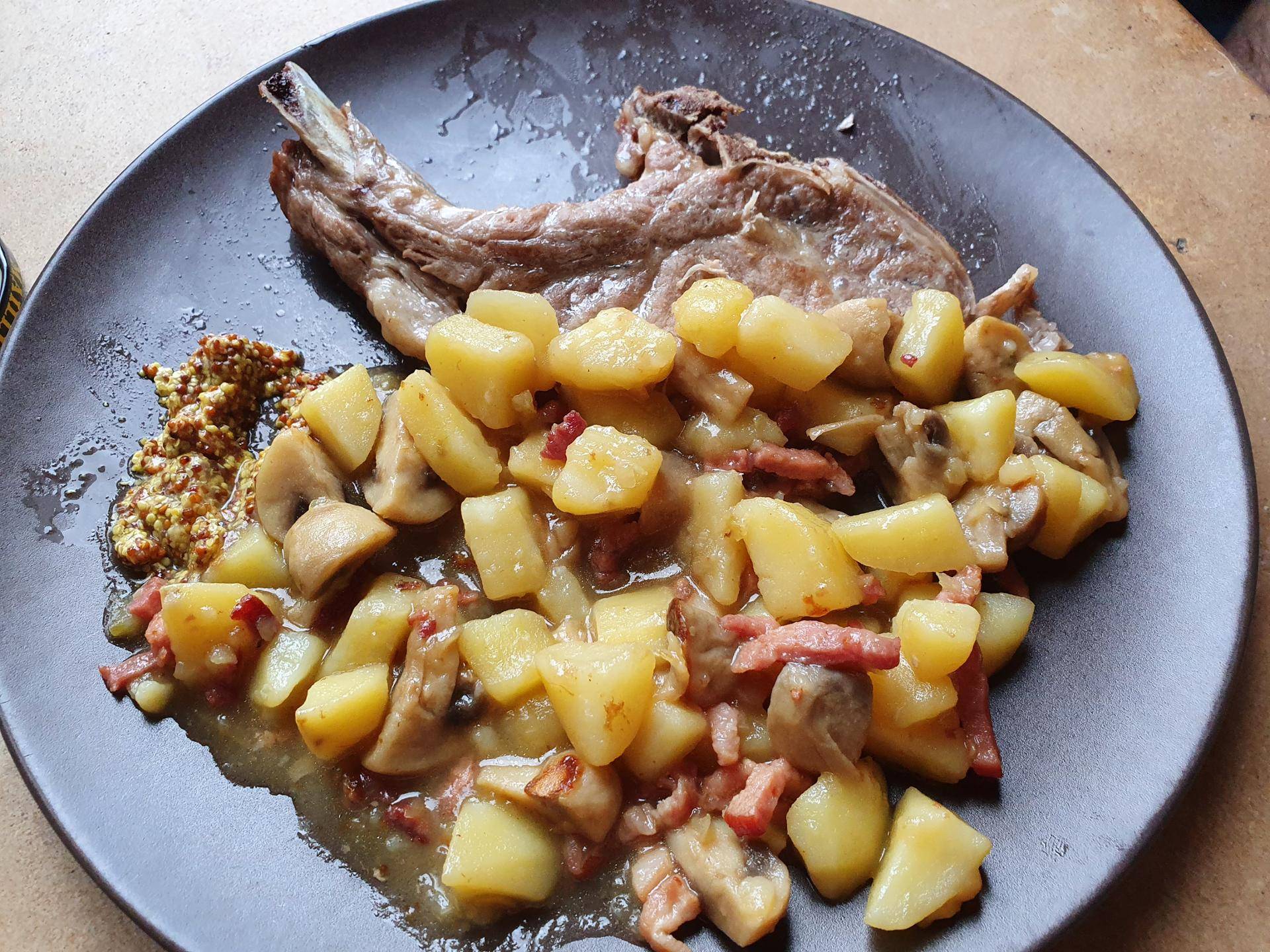 Côtes de porc pommes de terre champignons - Recepten Cookeo | Moulinex