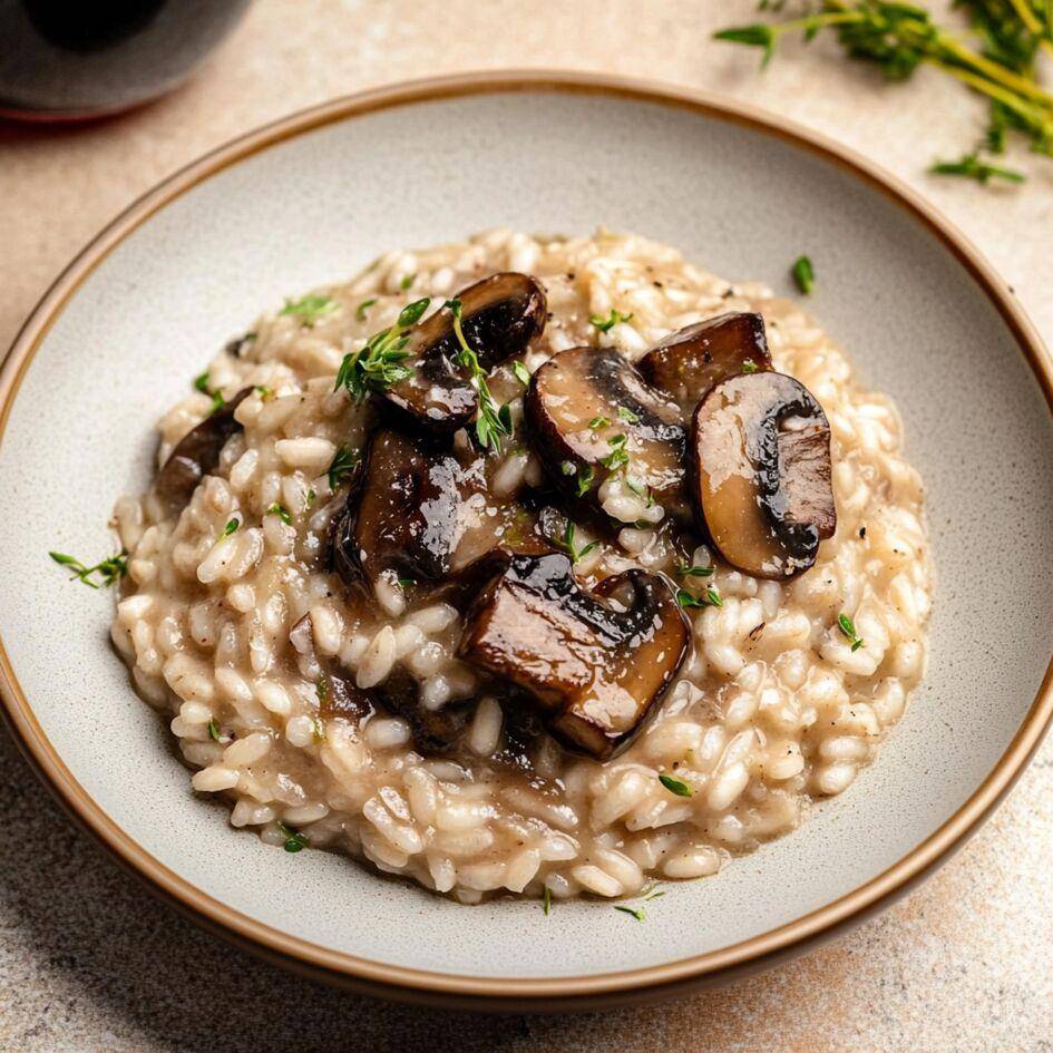 Risotto au vin rouge et champignons Portobello - Recepten Cookeo Infinity Autostir | Moulinex