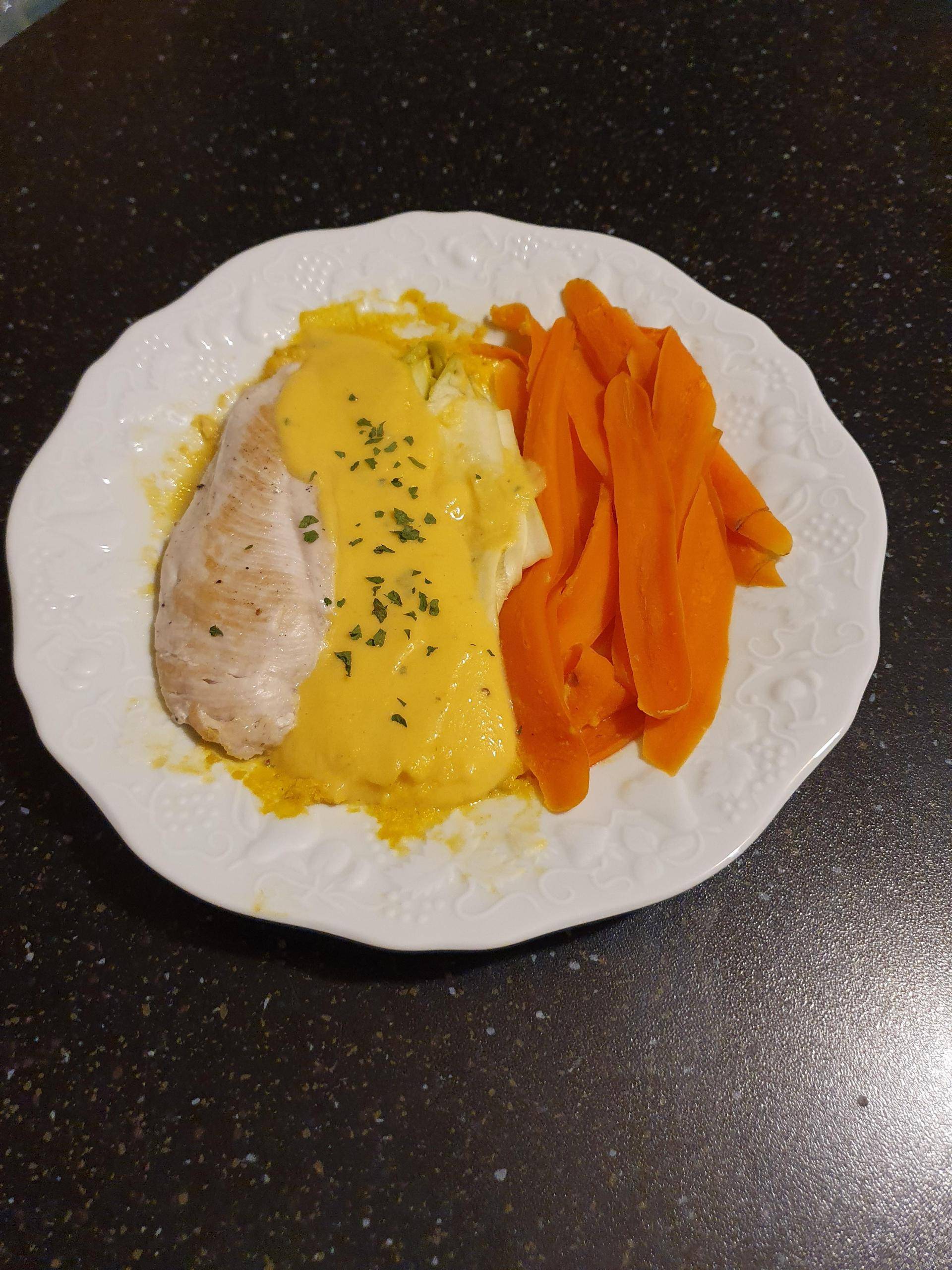 Poisson Vapeur, tagiatelle de légumes et velouté - Recepten Companion Connect XL | Moulinex