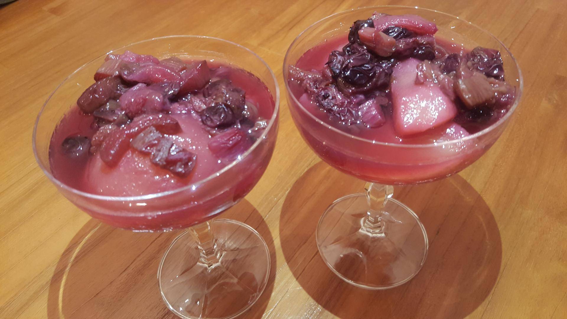 Compotée de rhubarbe, poires et myrtilles. - Recette Cookeo | Moulinex