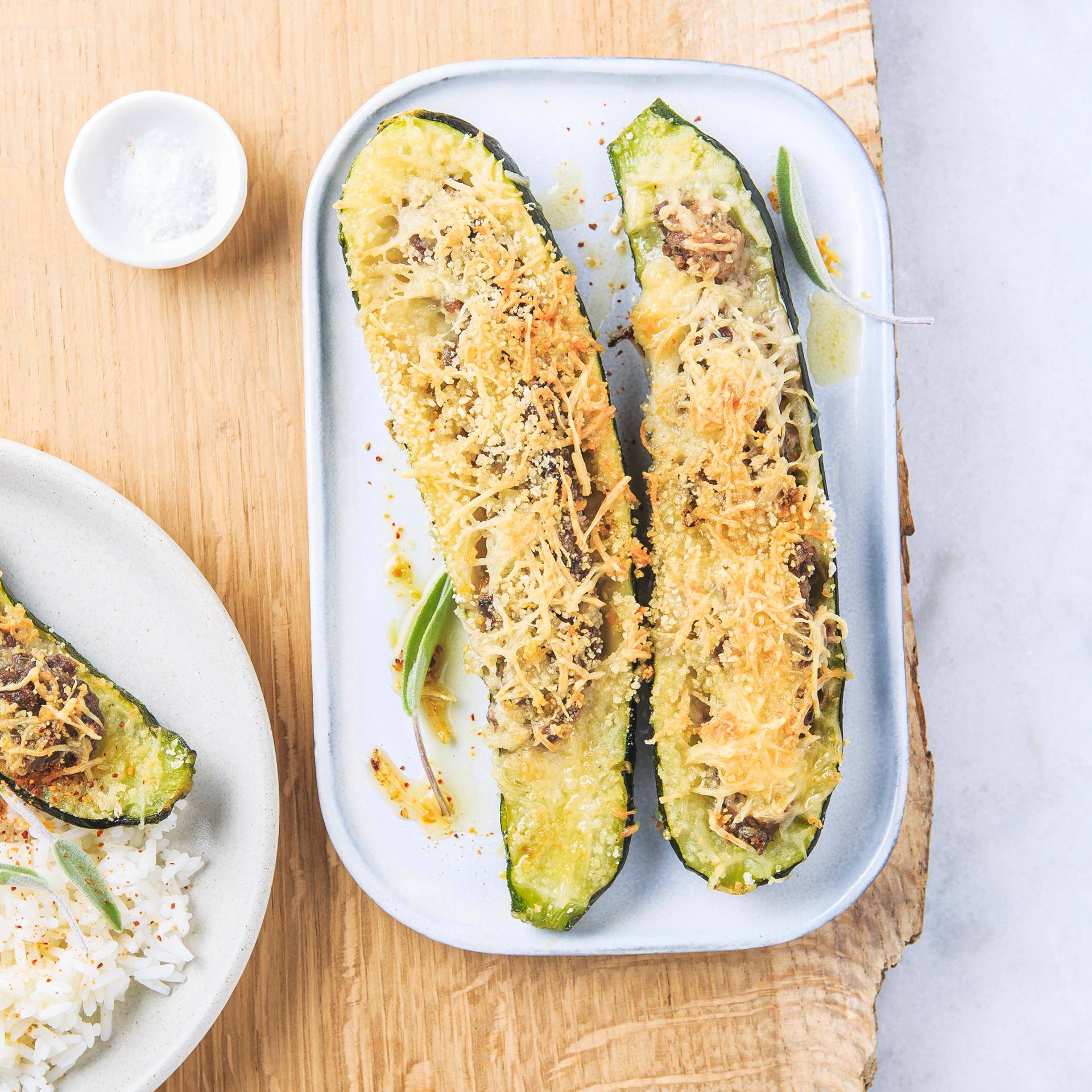 Courgettes gevuld met groenten - Recepten Dual EasyFry&Grill | Moulinex