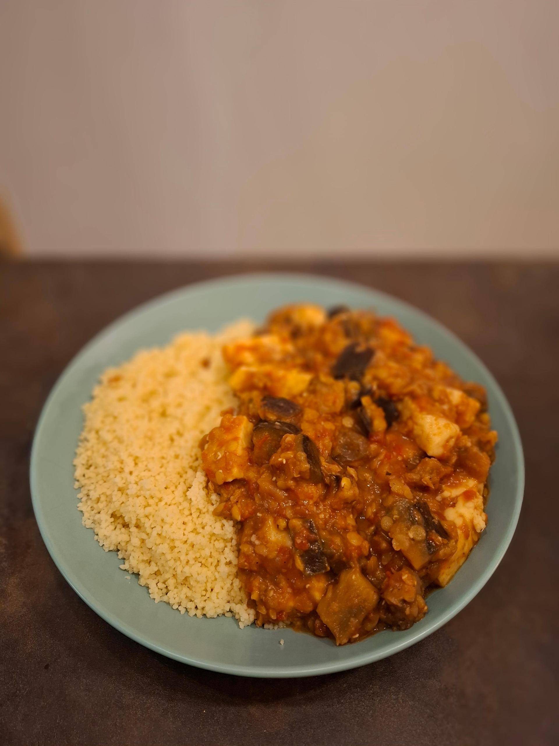 Ragoût d'aubergines, lentilles et halloumi à l'Indienne - Recepten Cookeo | Moulinex