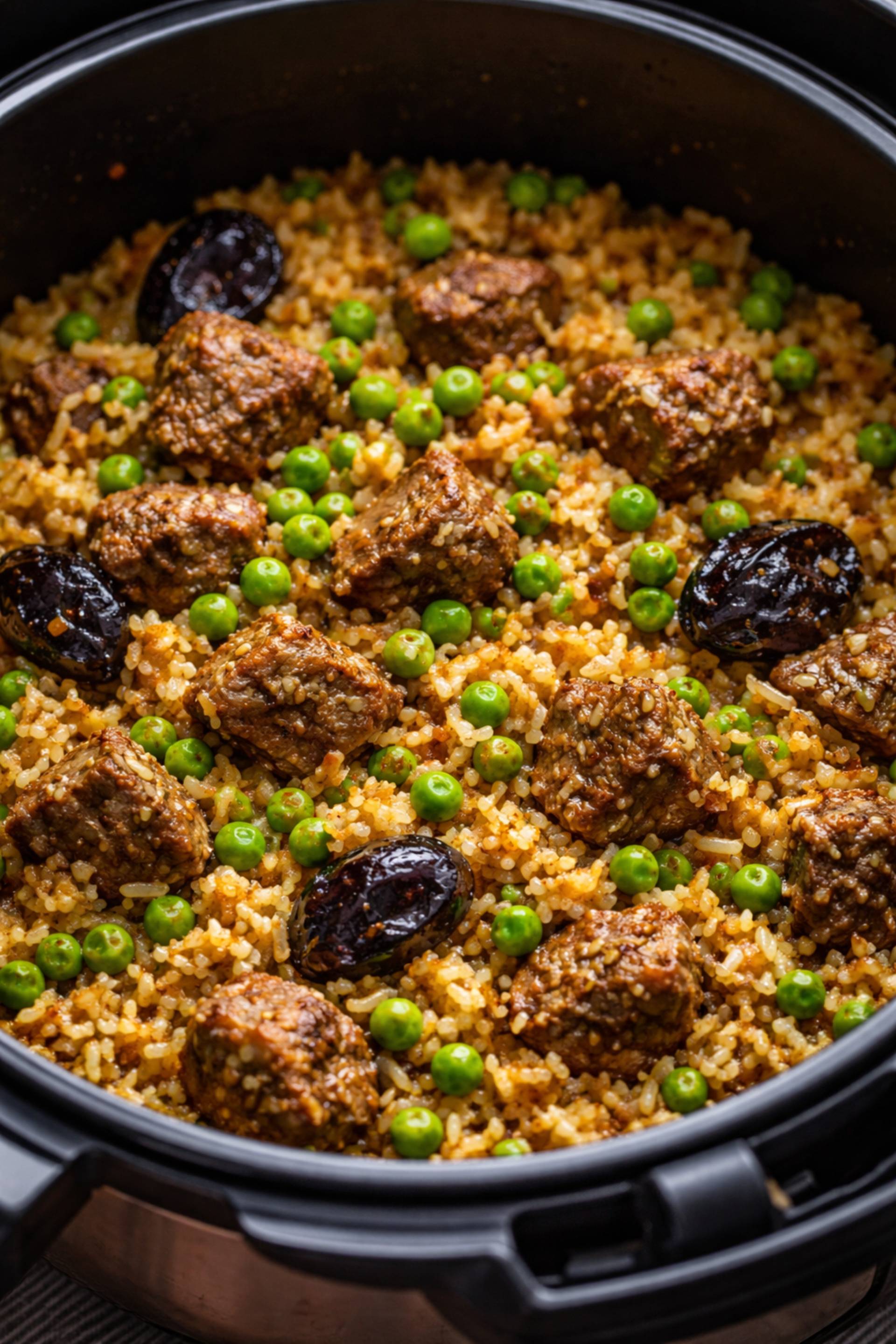 Tajine de bœuf au riz avec petits pois et pruneaux - Recette Cookeo V3 | Moulinex
