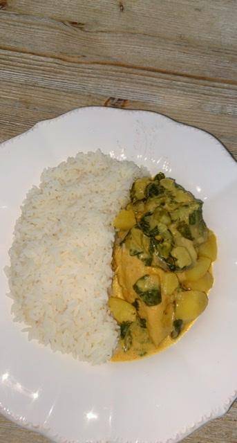 Riz & suprême de poulet et sa sauce champignons épinard pomme de terre crème - Recepten Cookeo V3 | Moulinex
