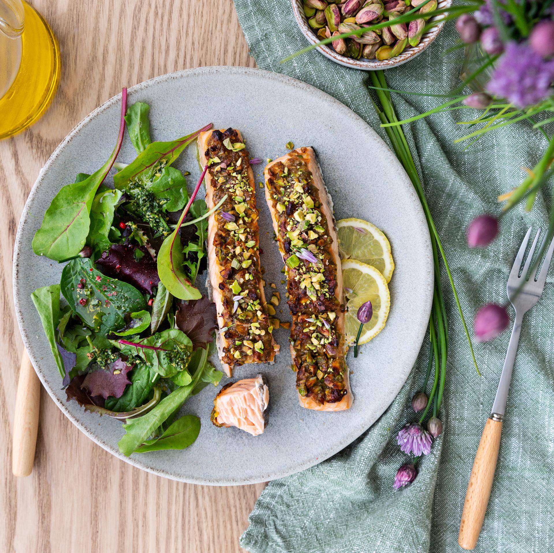 Saumon à la croûte de pistache - Recette EASY FRY GRILL & STEAM 3 in 1 | Moulinex