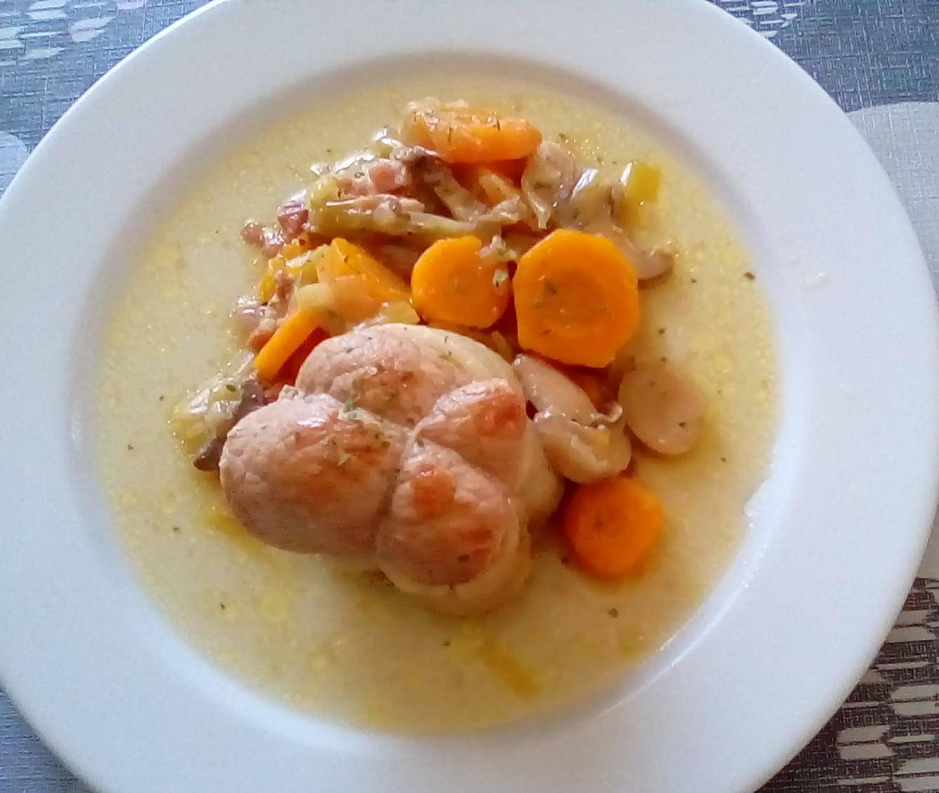 Paupiettes de porc et ses légumes sauce à la bière - Recette Cookeo | Moulinex