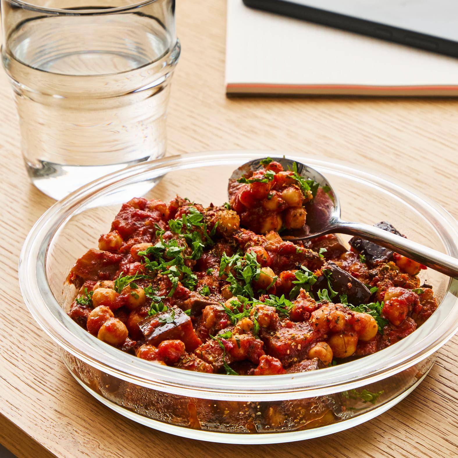 Aubergines et pois chiches à la grecque - Recette Cookeo | Moulinex
