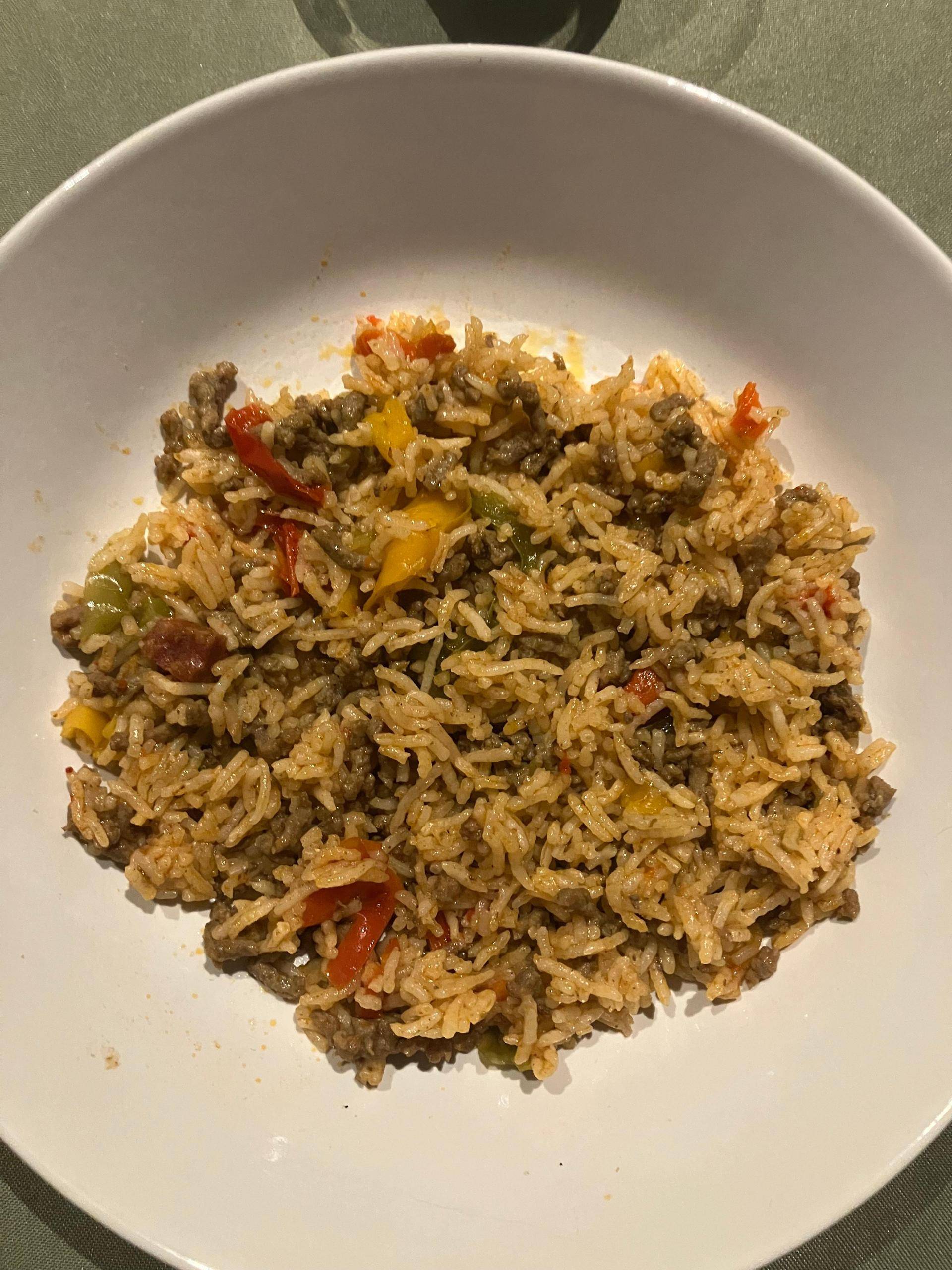 Riz pilaf au boeuf haché chorizo poivrons - Recepten Cookeo V3 | Moulinex
