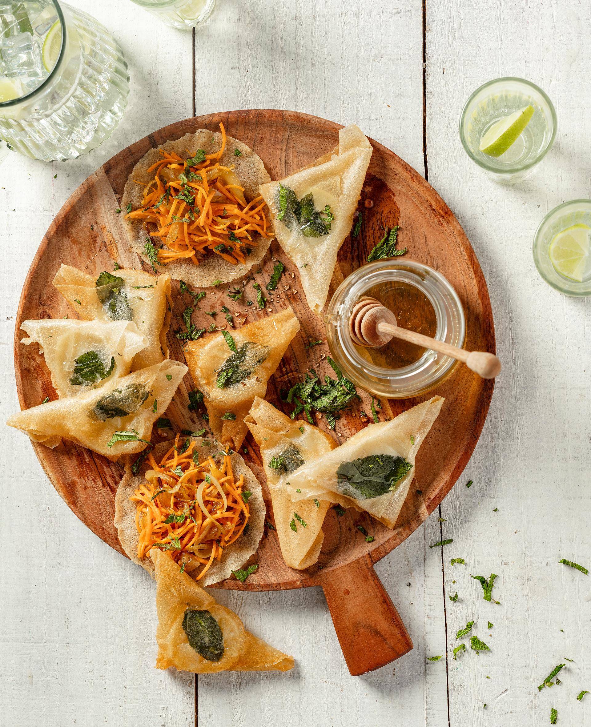 Briwattes au chèvre frais, au miel et à la menthe - Recette Fours | Moulinex
