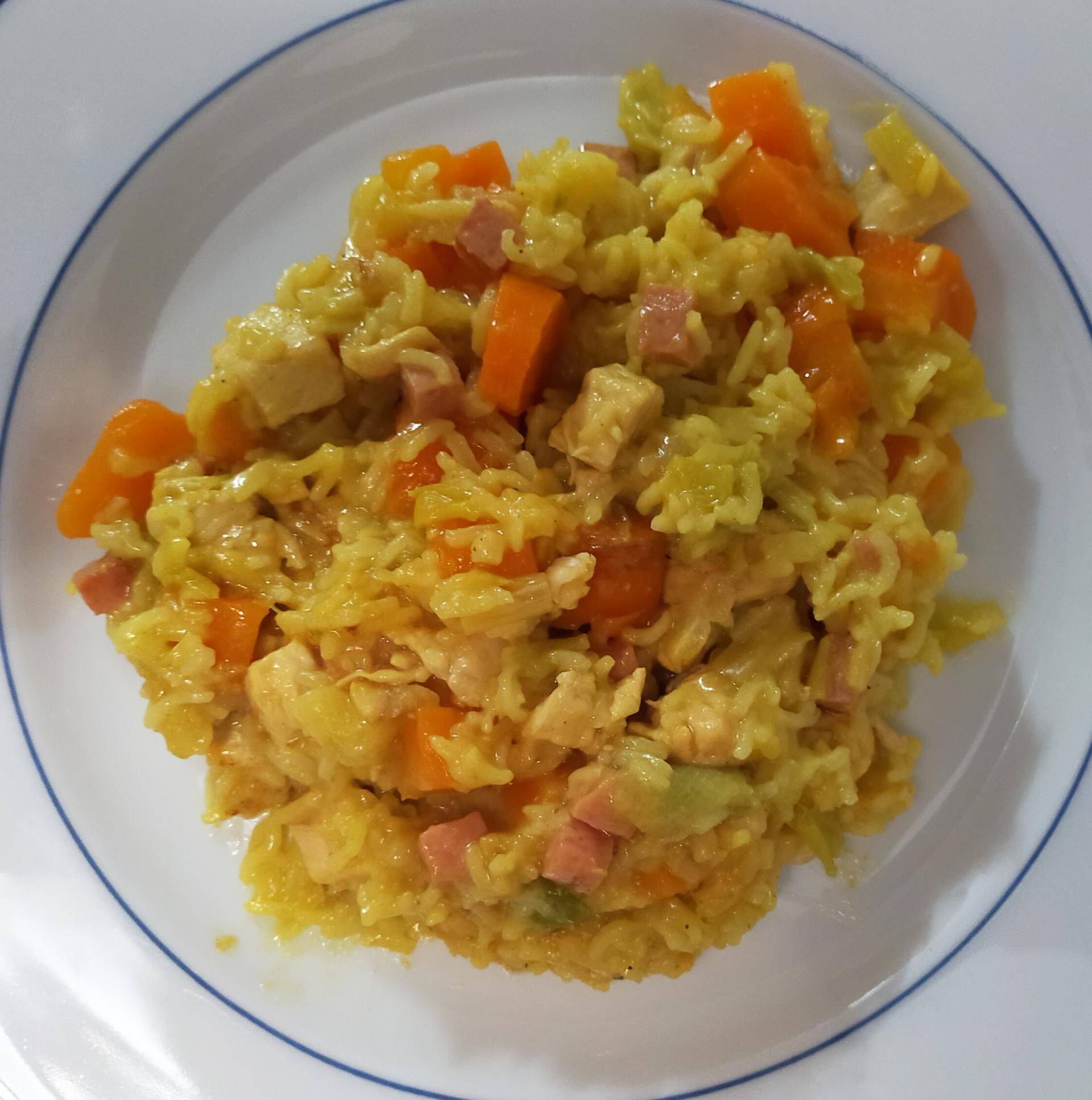 One pot rice au poulet, jambon, carottes et poireaux - Recepten Cookeo | Moulinex