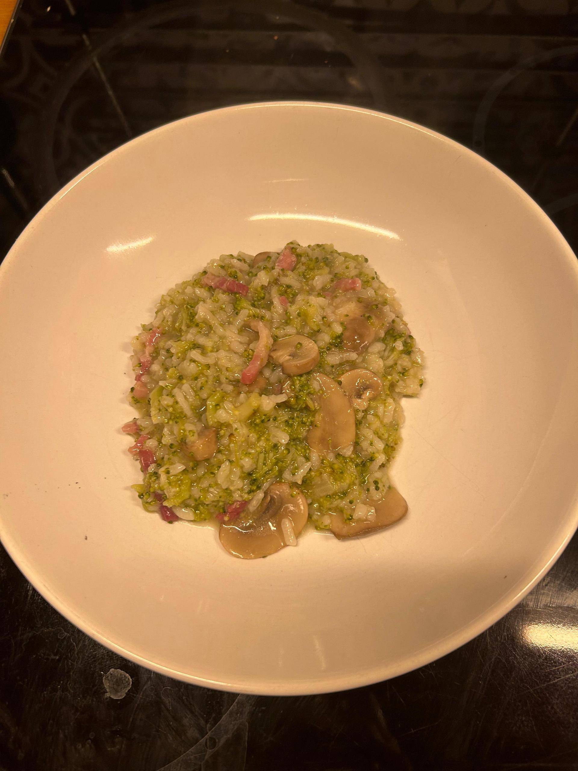 Risotto (Brocolis, lardons, champignons) - Recette Cookeo | Moulinex