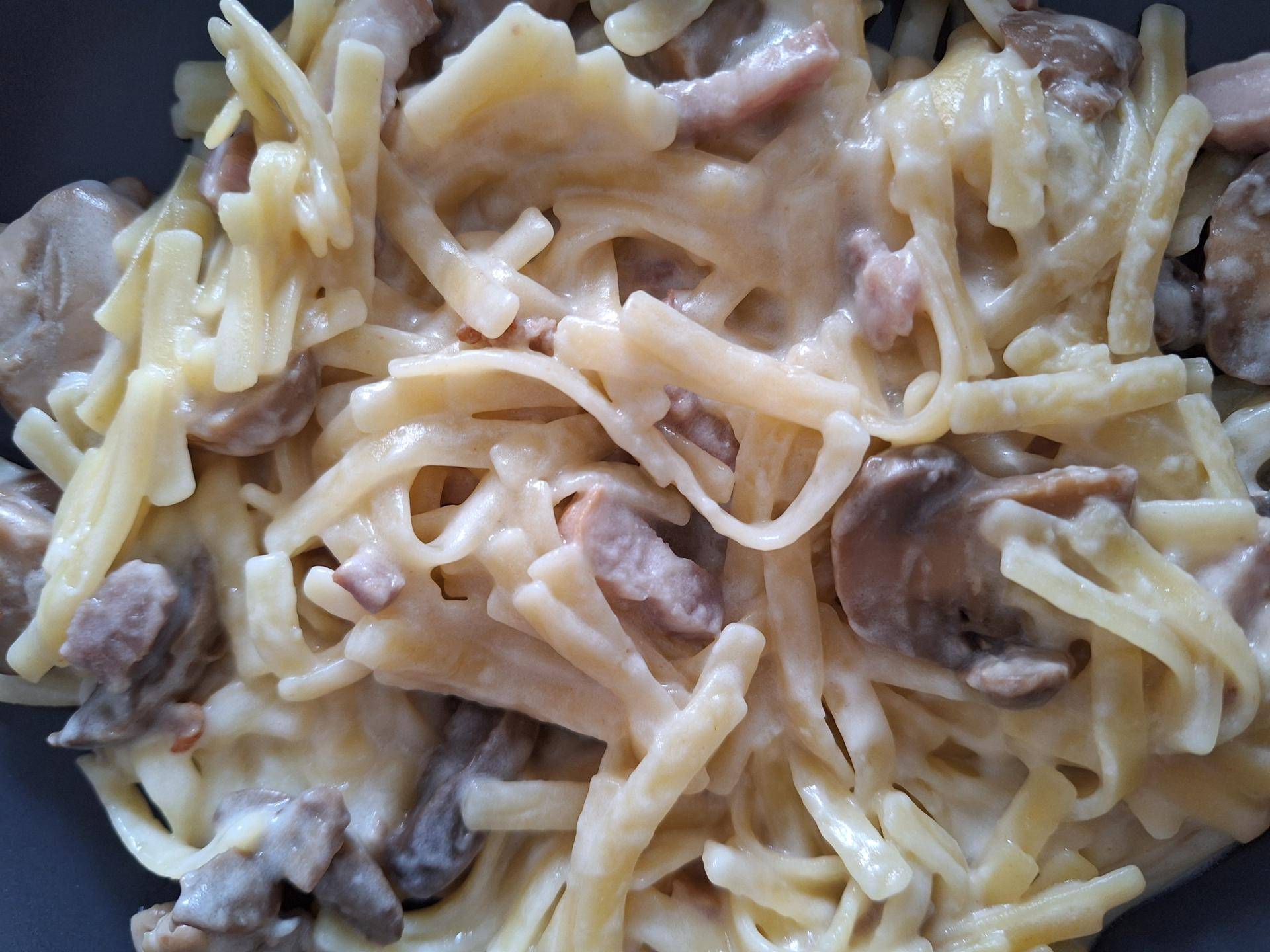 Pâtes crémeuse champignons lardons - Recepten Companion Connect XL | Moulinex