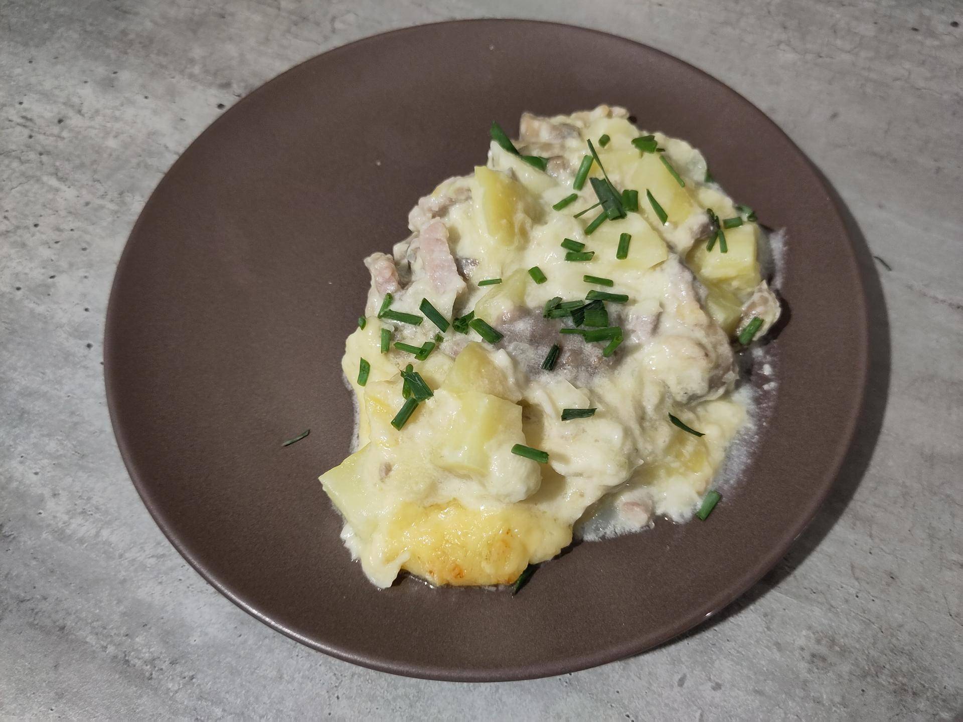 Gratin de patisson aux champignons et lardons - Recepten Companion Connect XL | Moulinex