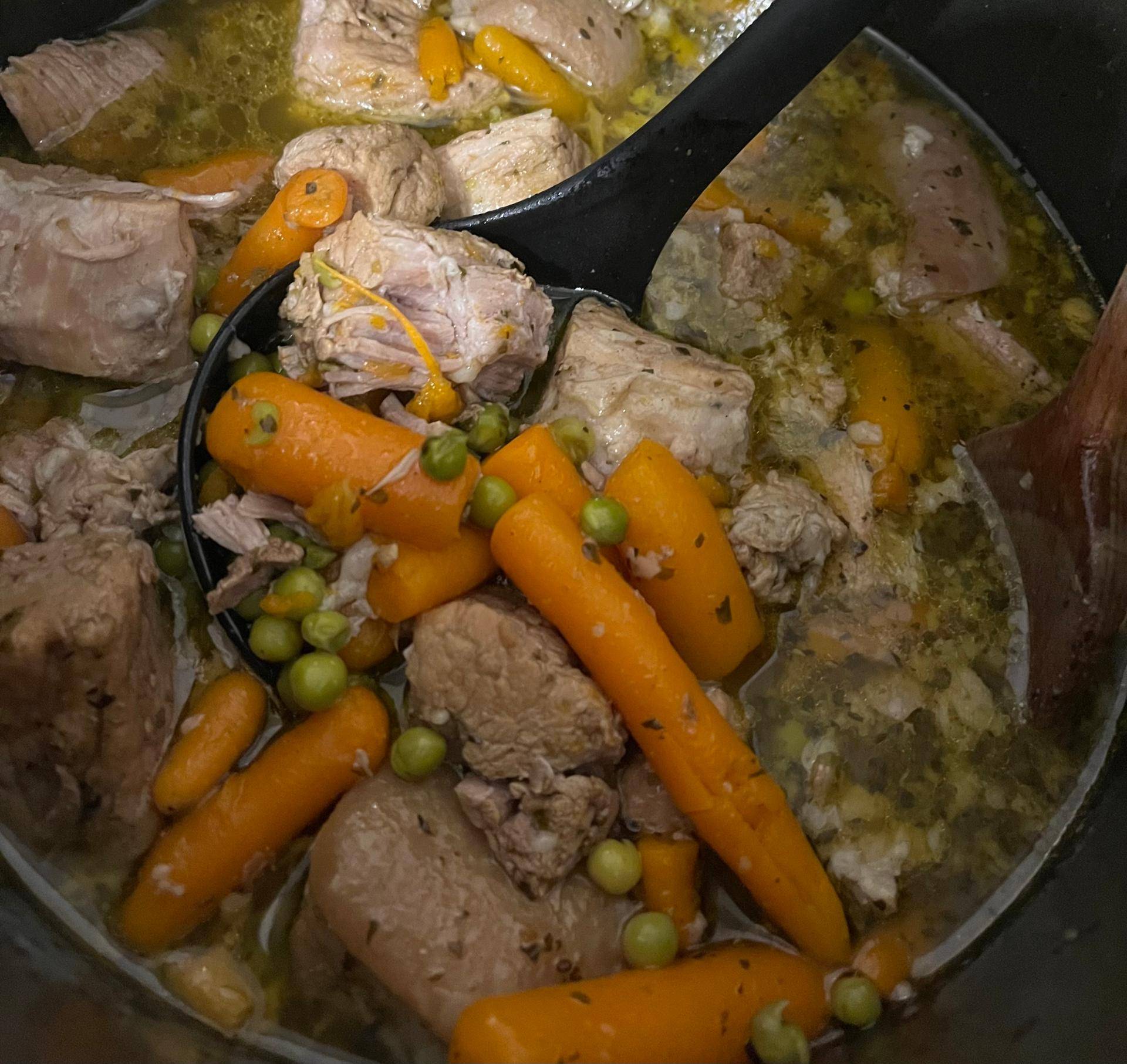 Rouelle de porc avec petit pois carottes - Recepten Cookeo | Moulinex