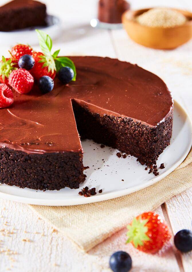 Gâteau végan crémeux chocolat et quinoa - Recette Perfectmix + | Moulinex