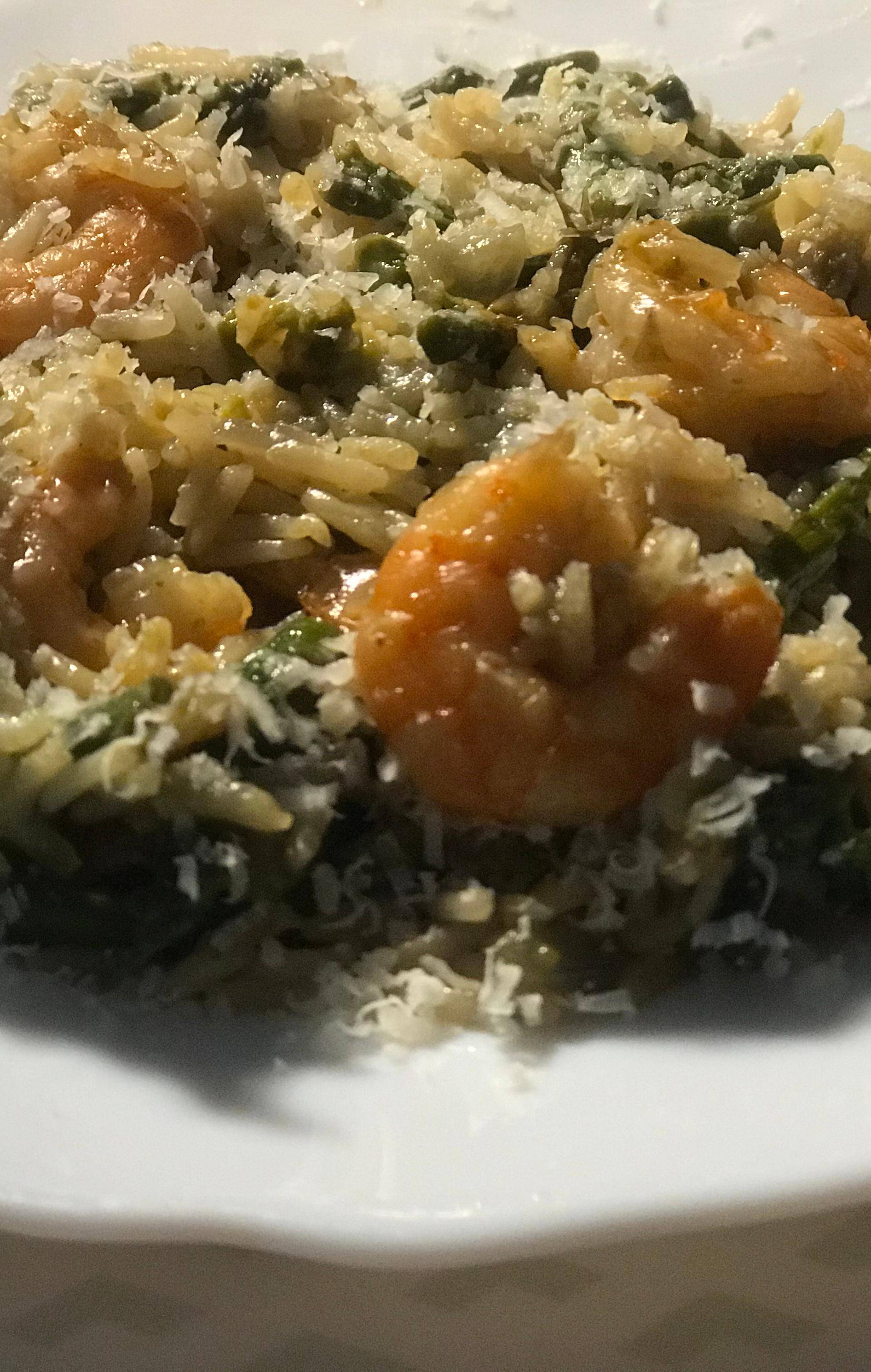 Riz aux asperges, crevettes et parmesan - Recette Cookeo | Moulinex