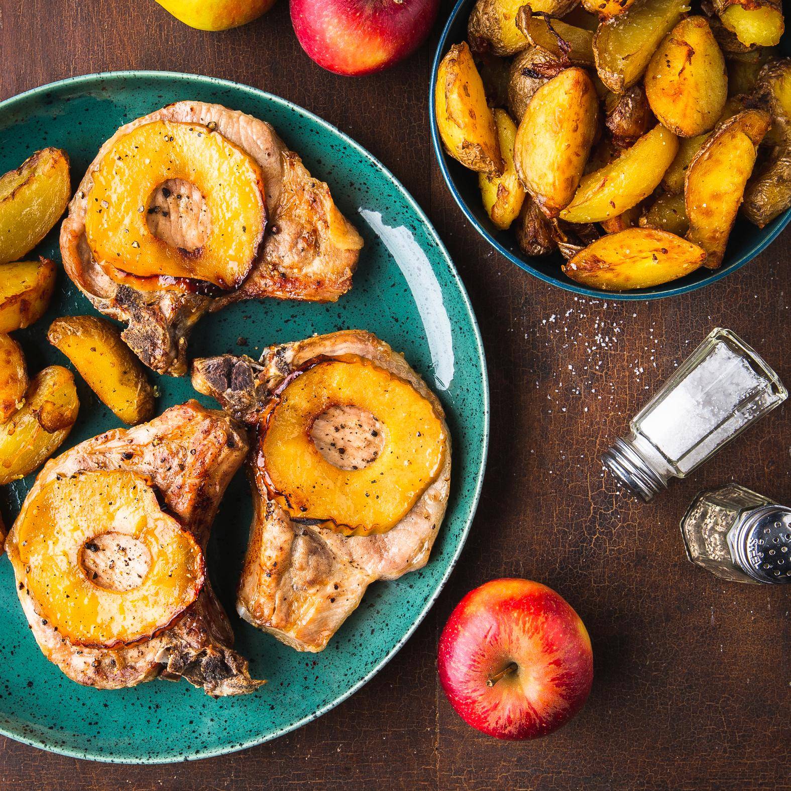 Côtes de porc aux 2 pommes - Recette EASY FRY OVEN & GRILL 9 in 1 | Moulinex