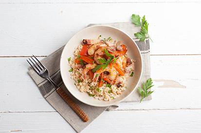 Riz espagnol aux crevettes - Recepten Cook'in One | Moulinex