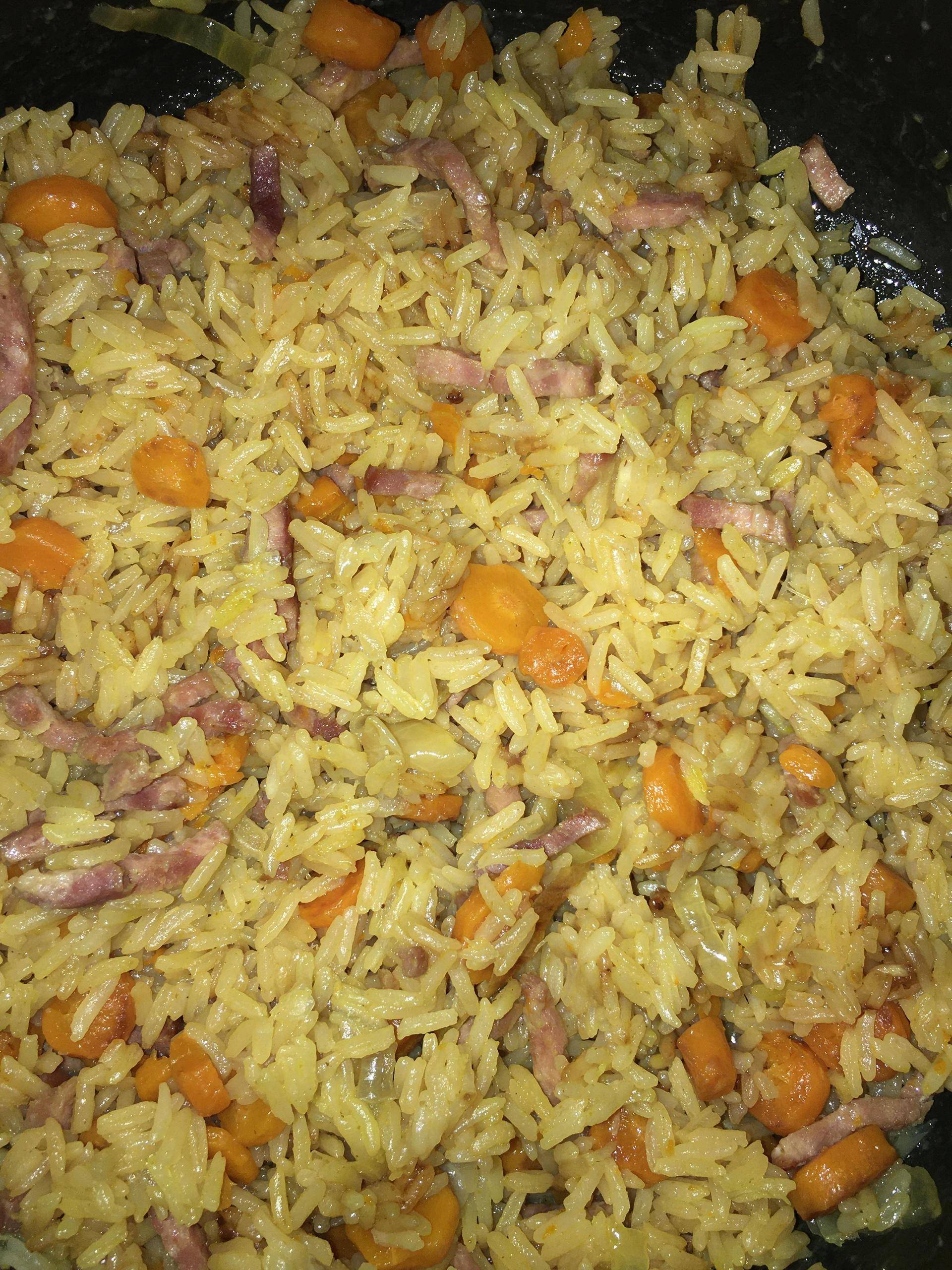 Riz aux carottes et aux lardons de bacon - Recepten Cookeo | Moulinex