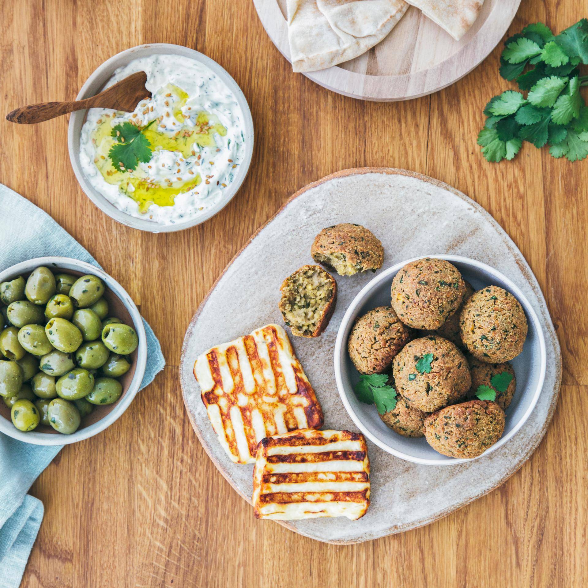 Halloumi et falafel - Recette Dual EasyFry&Grill | Moulinex