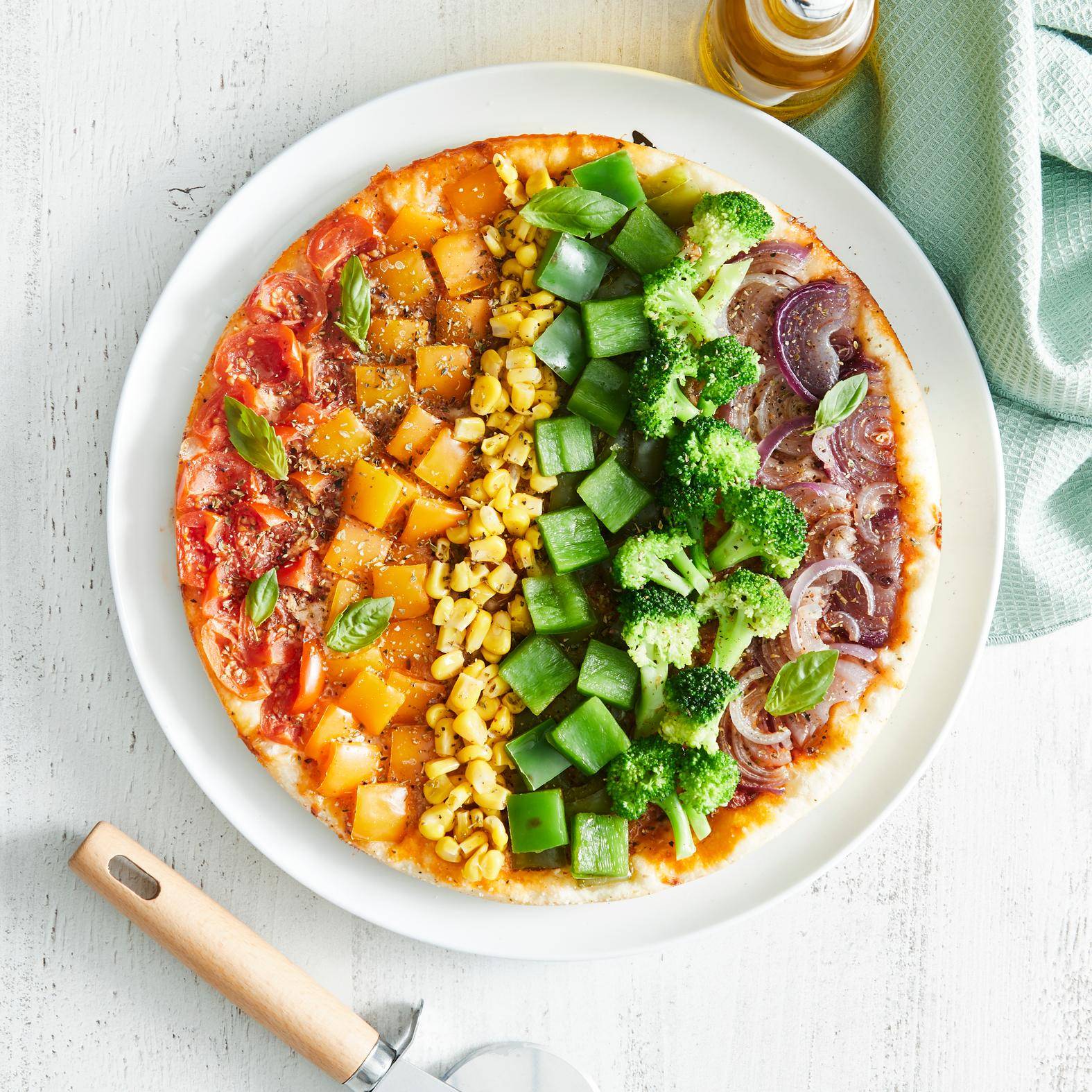 Pizza arc-en-ciel - Recette Easy Fry XL Surface | Moulinex