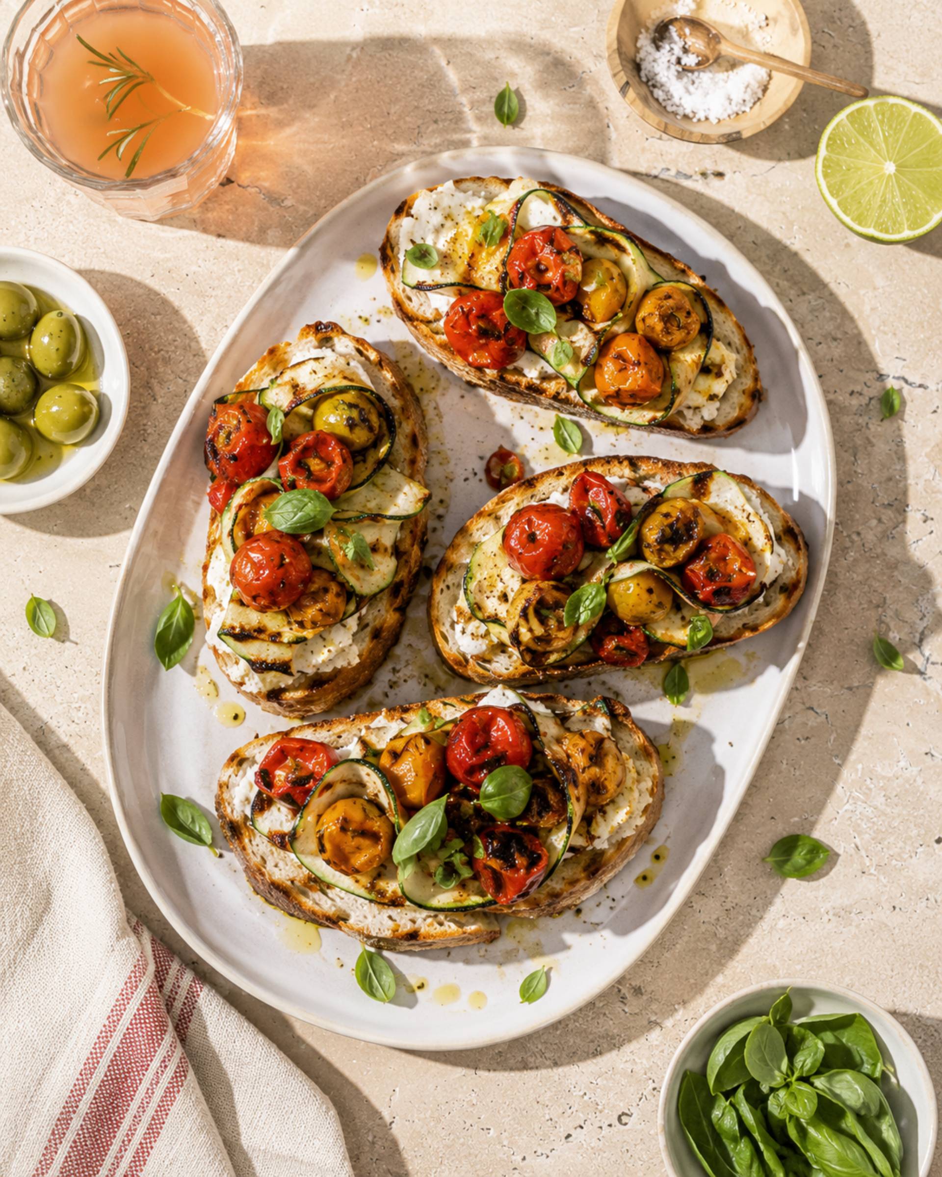 Bruschettas chèvre et courgette - Recette Crisp&Go 3P | Moulinex