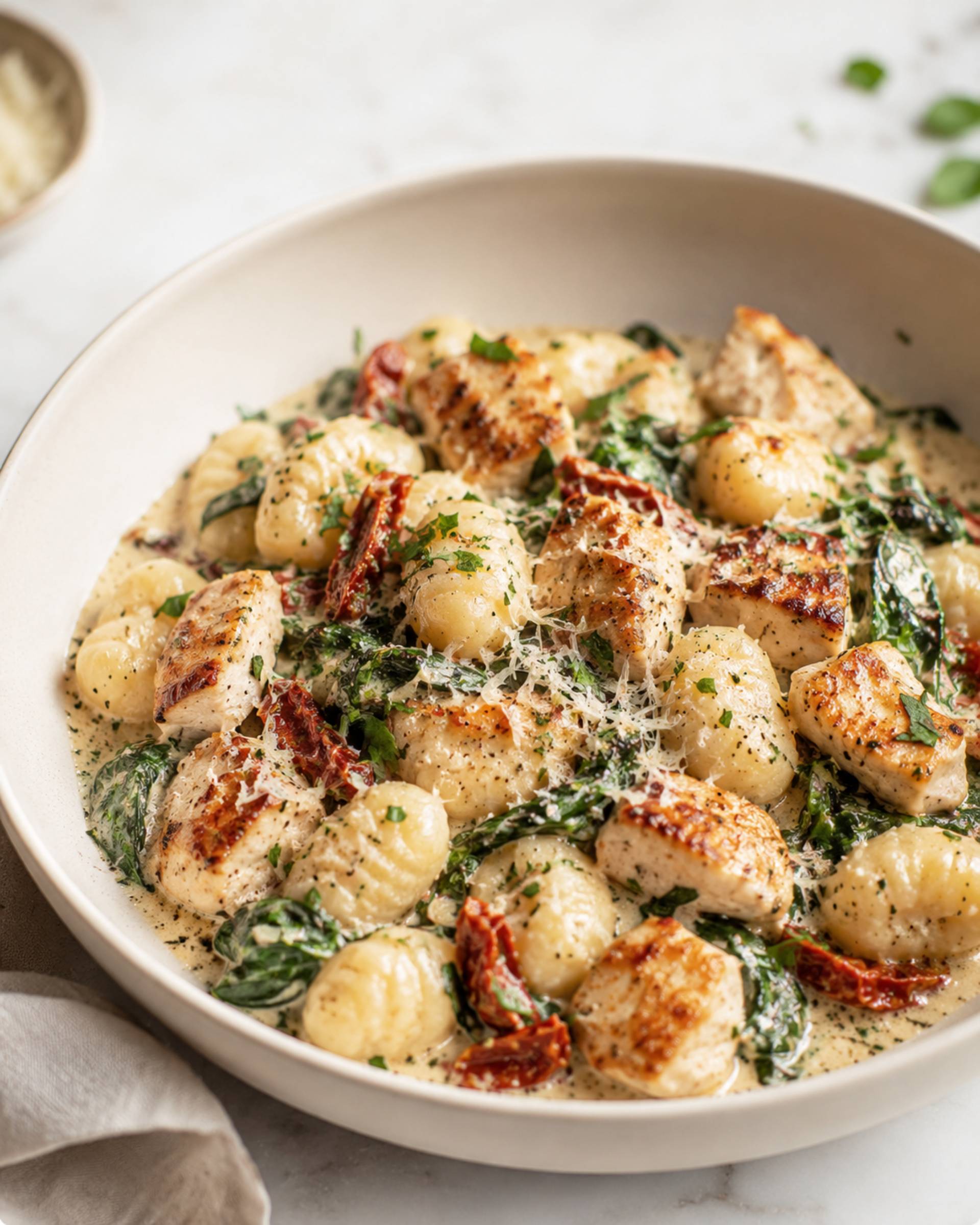 Gnocchi crémeux au poulet, façon toscane - Recette Crisp&Go 3P | Moulinex