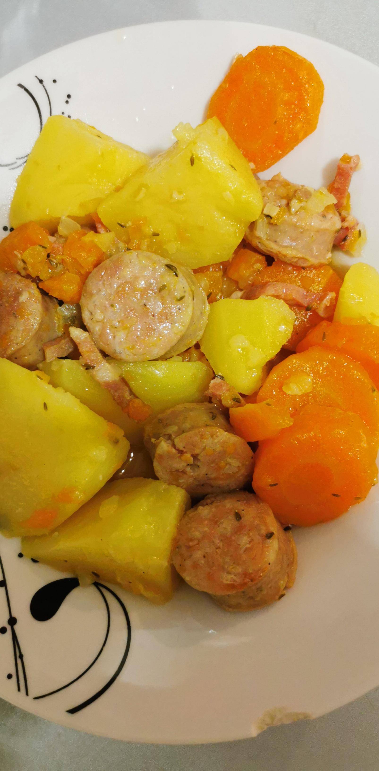Saucisses, Carottes, Pommes de terre - Recepten Cookeo | Moulinex