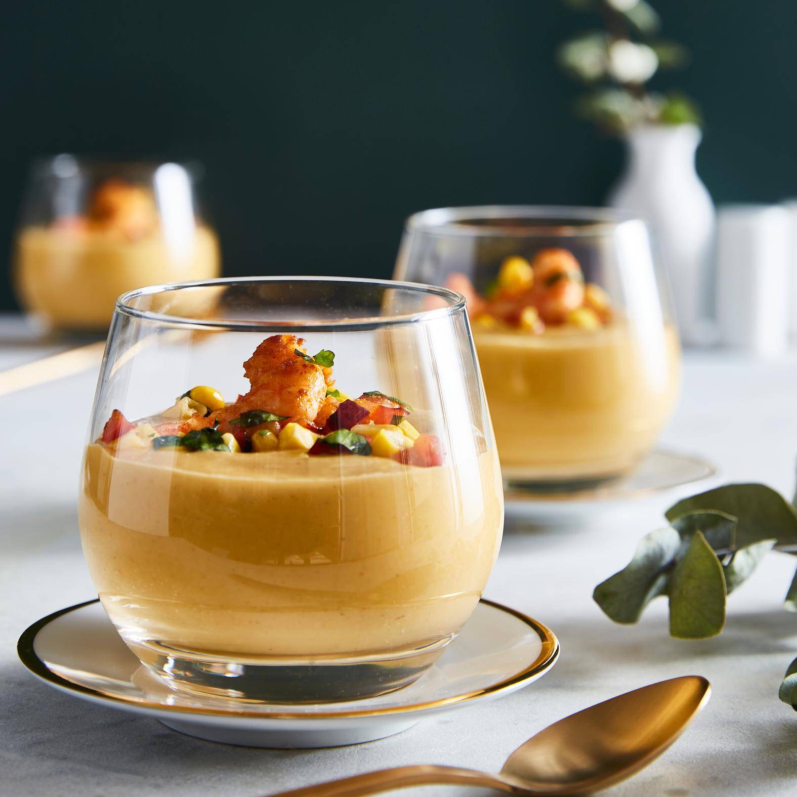 Velouté de maïs aux crevettes - Recepten Perfectmix Cook | Moulinex