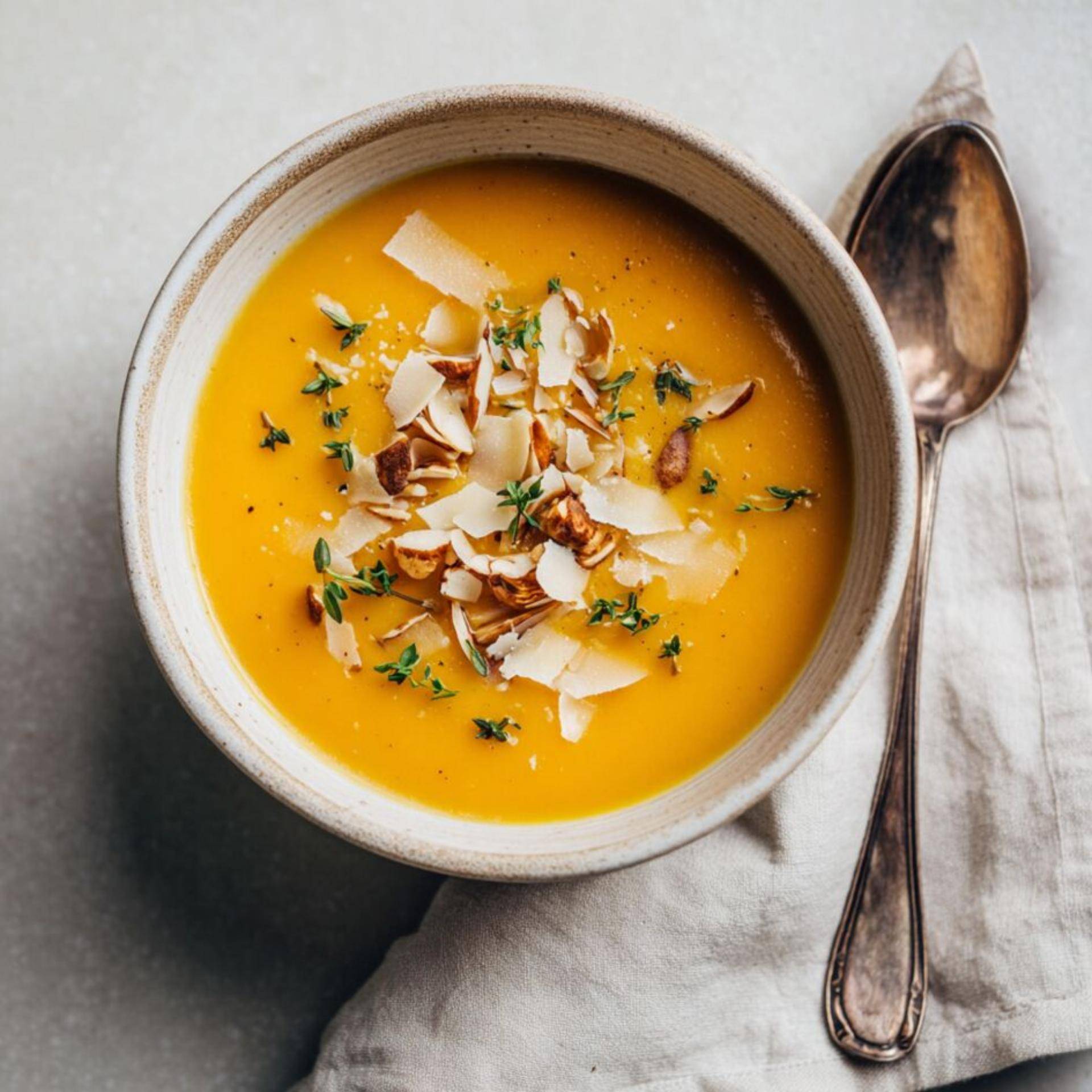 Soupe de potimarron aux éclats de châtaignes grillées - Recette Companion Connect | Moulinex