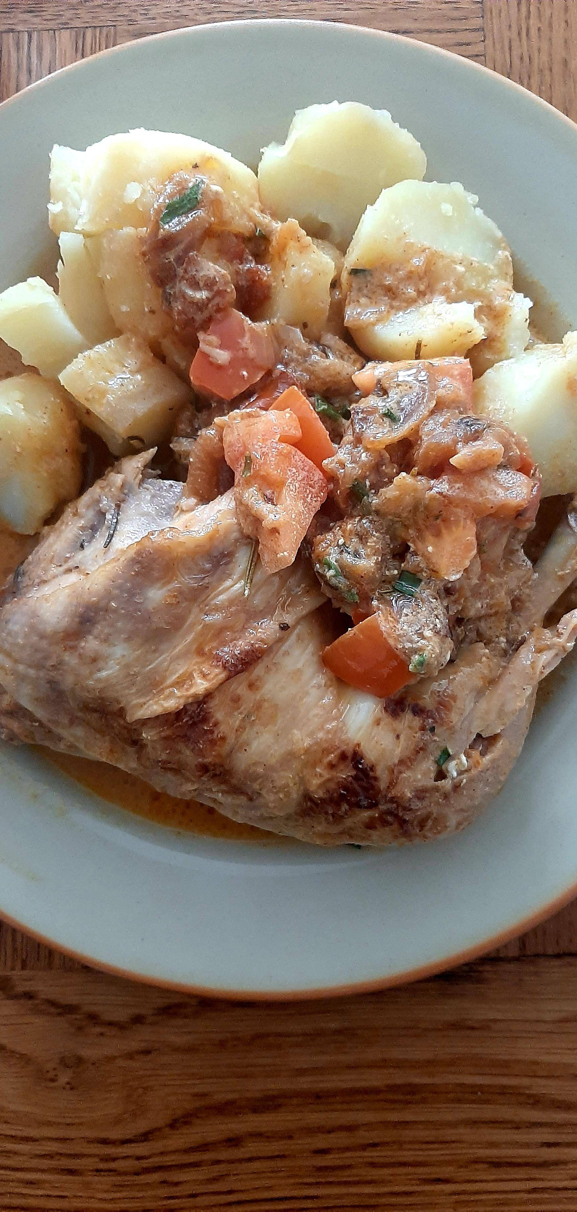 Cuisse de poulet aux pommes et ses pommes de terre - Recette Cookeo | Moulinex