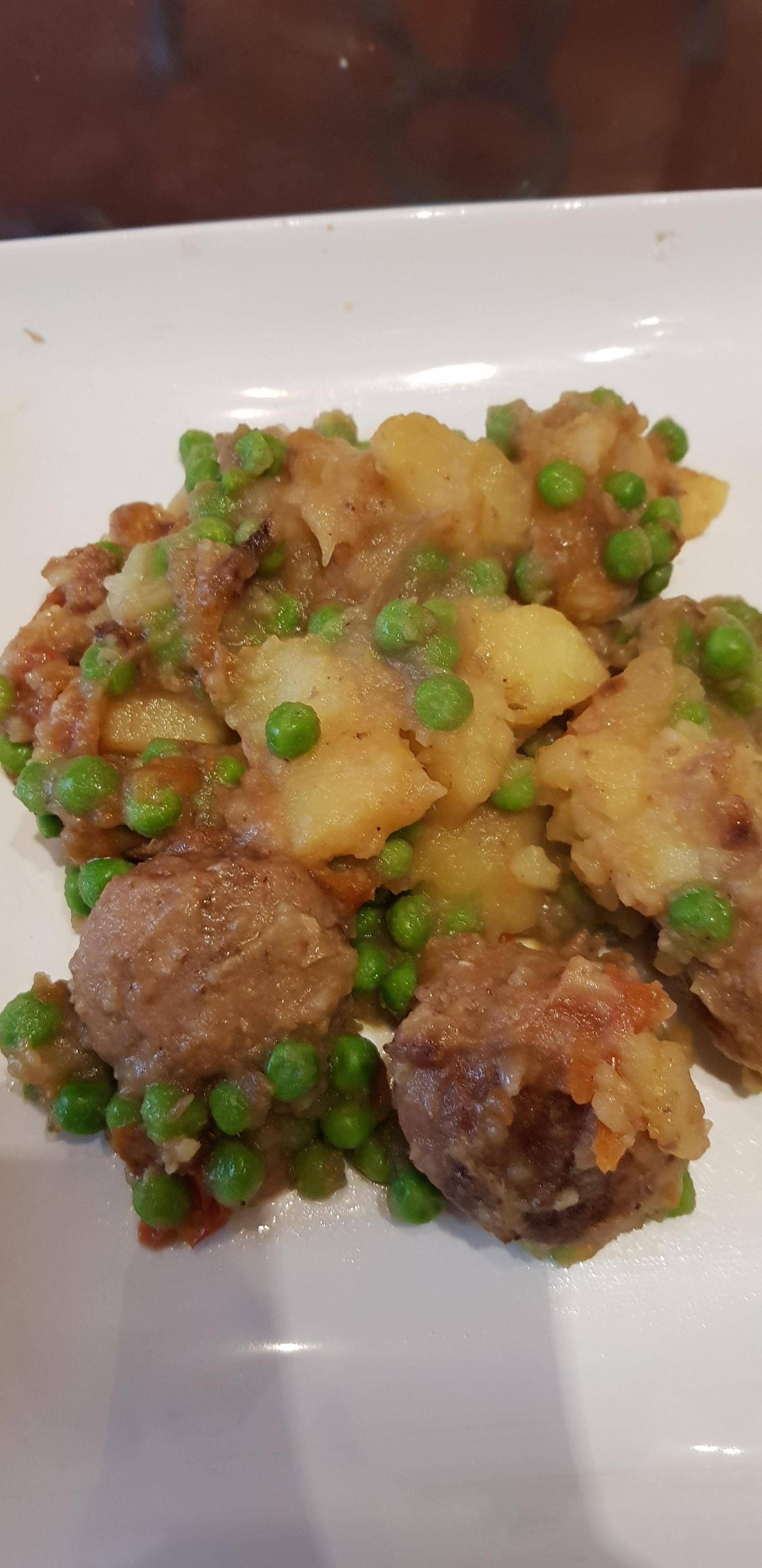 Boulettes de viande aux petits pois pomme de terre - Recepten Cookeo | Moulinex