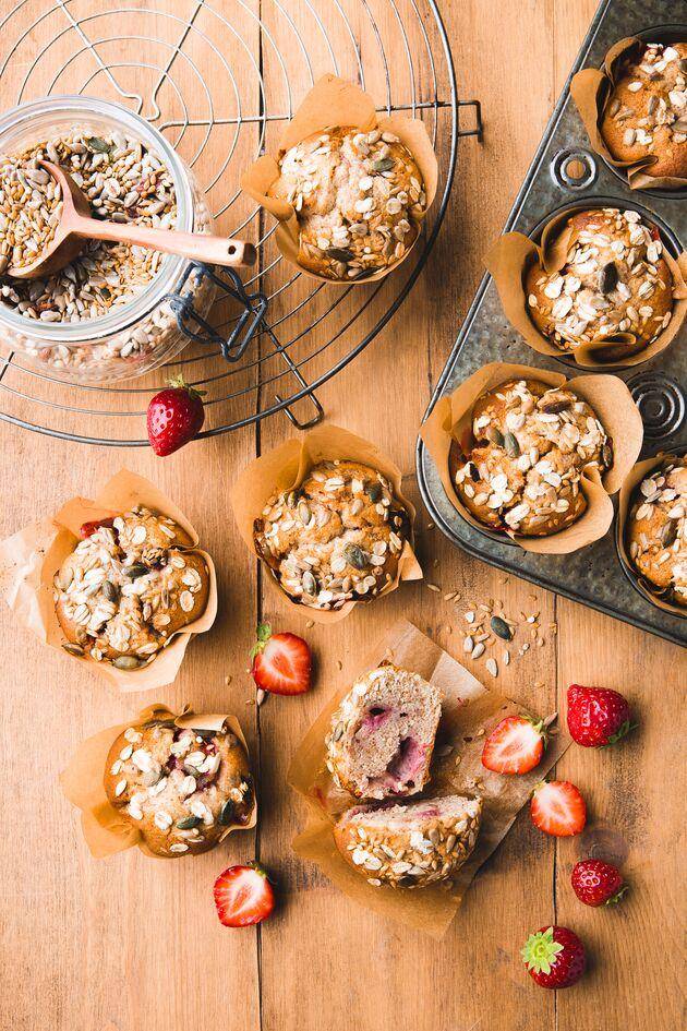 Muffins aux fraises et aux graines - Recepten Perfectmix + | Moulinex
