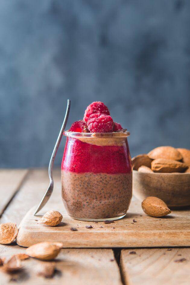 Pudding de chia chocolat framboises - Recepten Perfectmix + | Moulinex