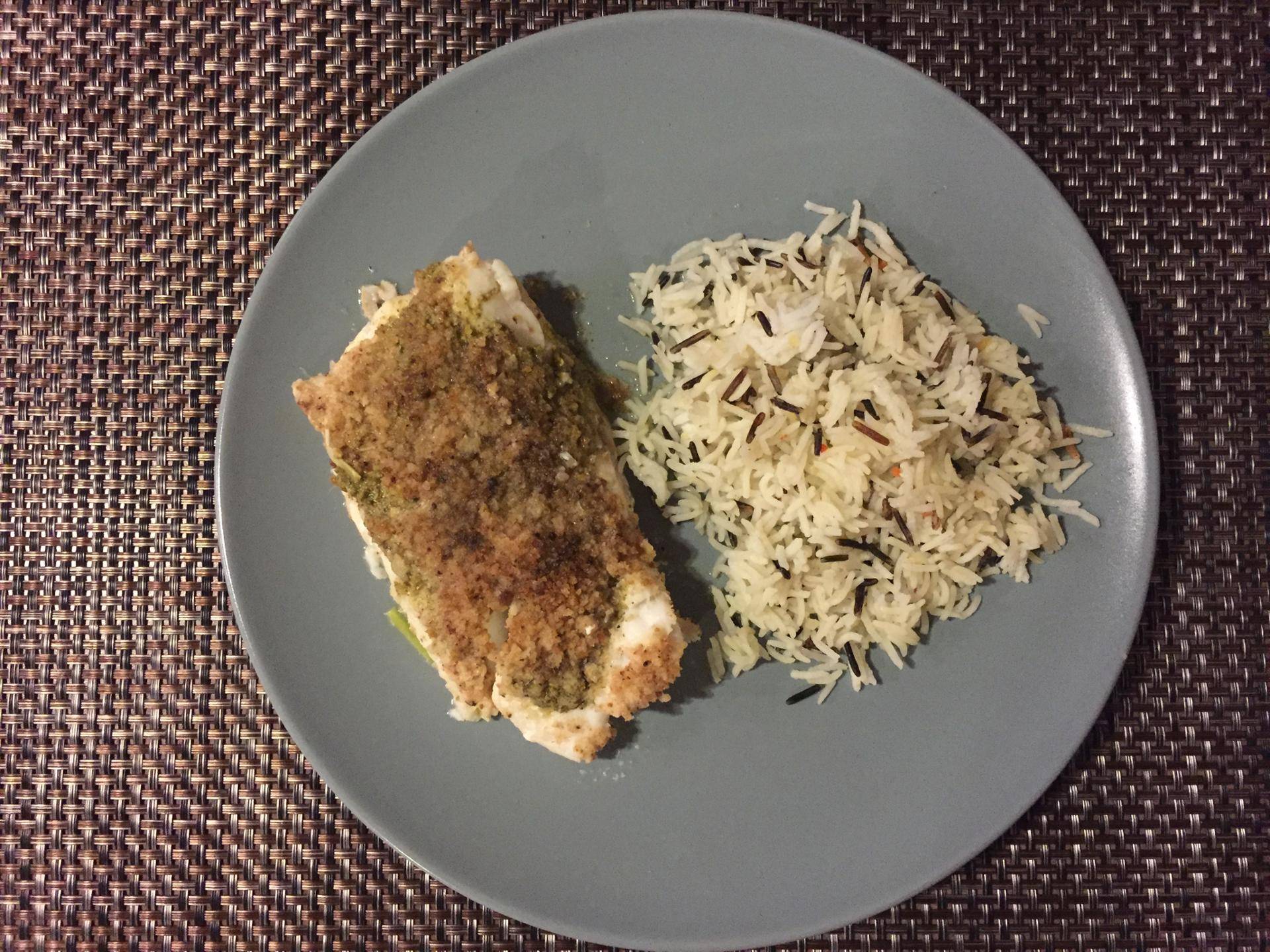 Cabillaud en croûte de pesto et son riz - Recepten Companion Connect XL | Moulinex
