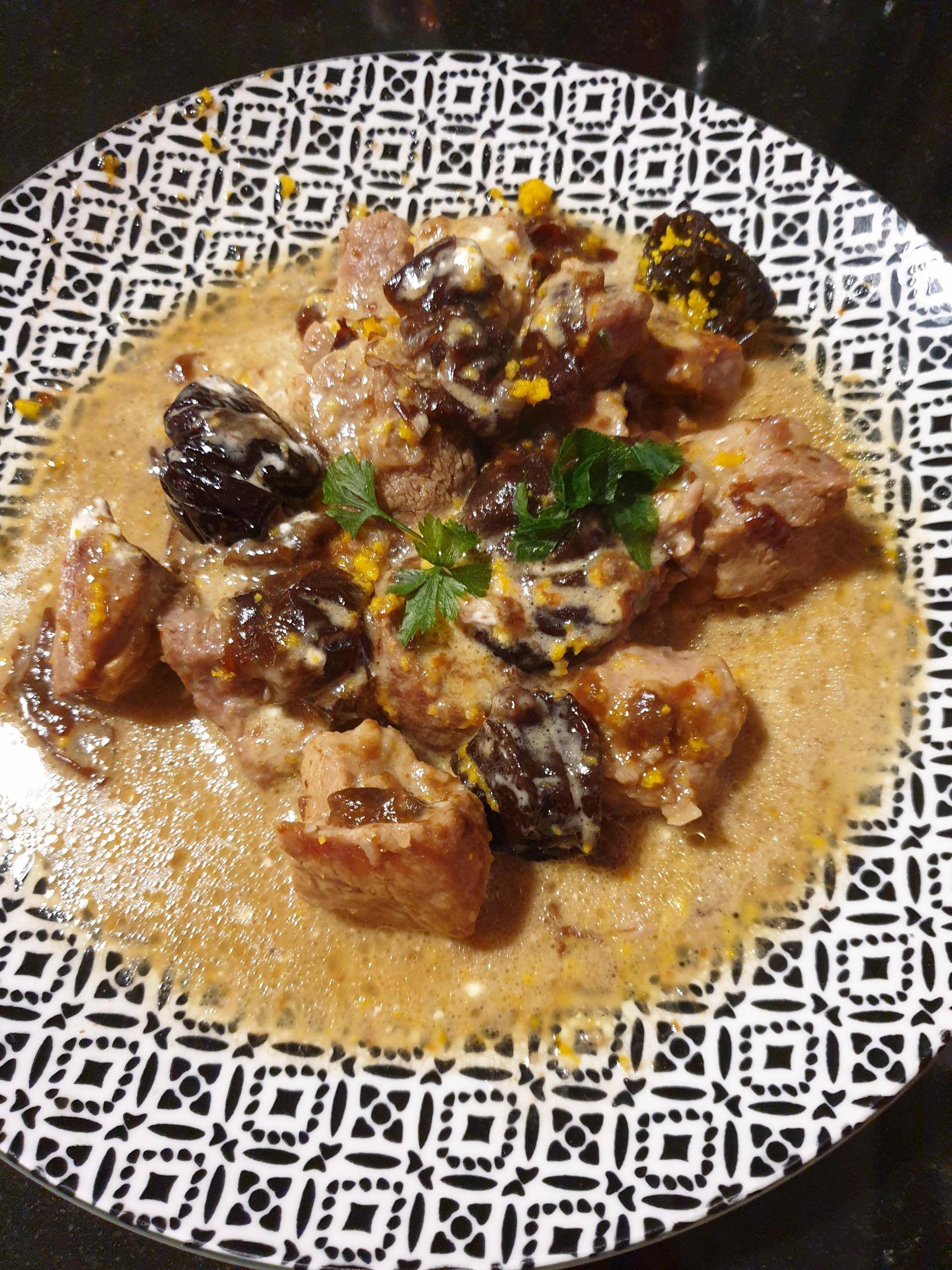 Délicieux sauté de porc aux pruneaux et orange - Recette Cookeo | Moulinex