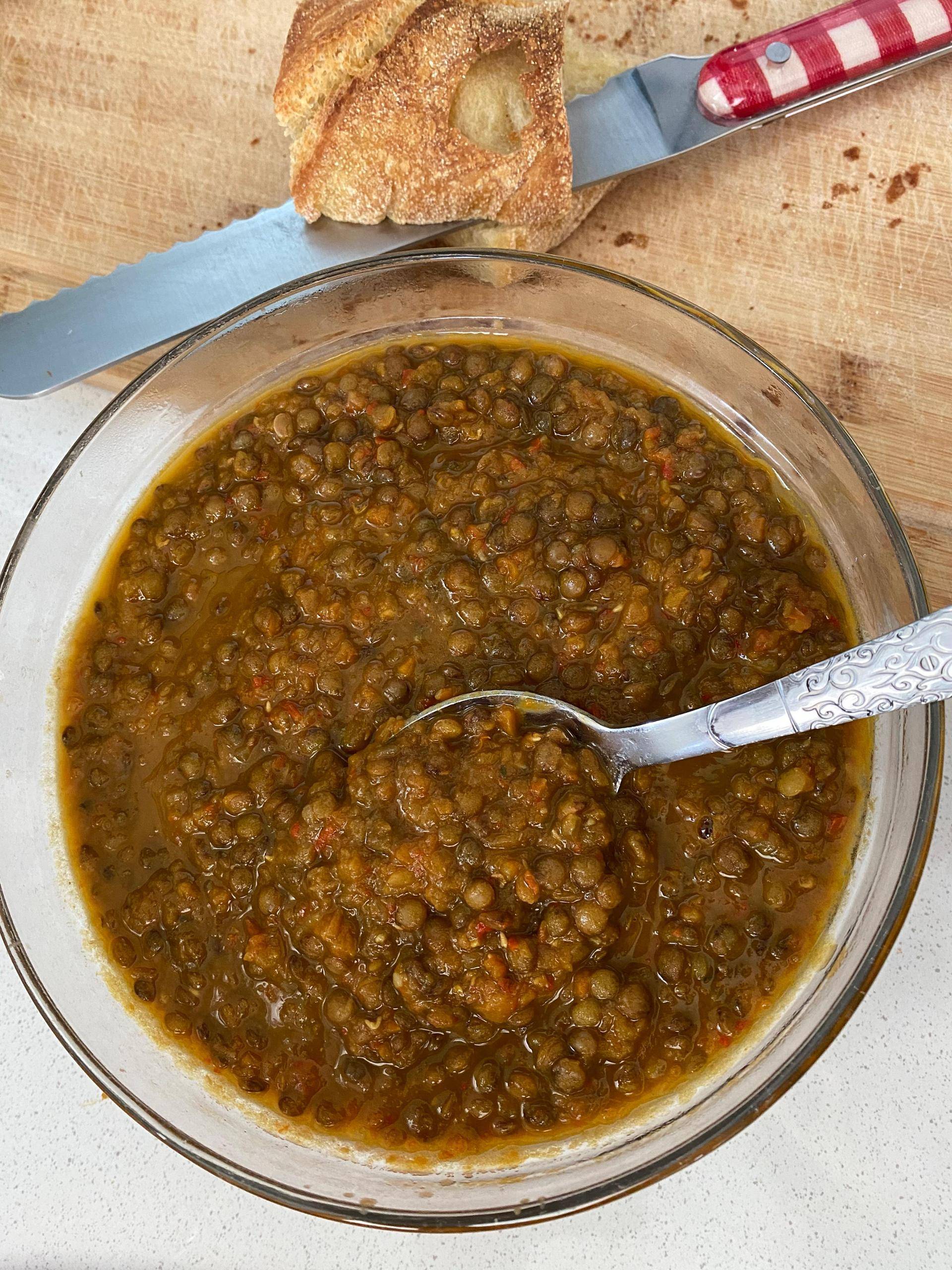 Lentilles vertes aux légumes - Recepten Companion Connect XL | Moulinex