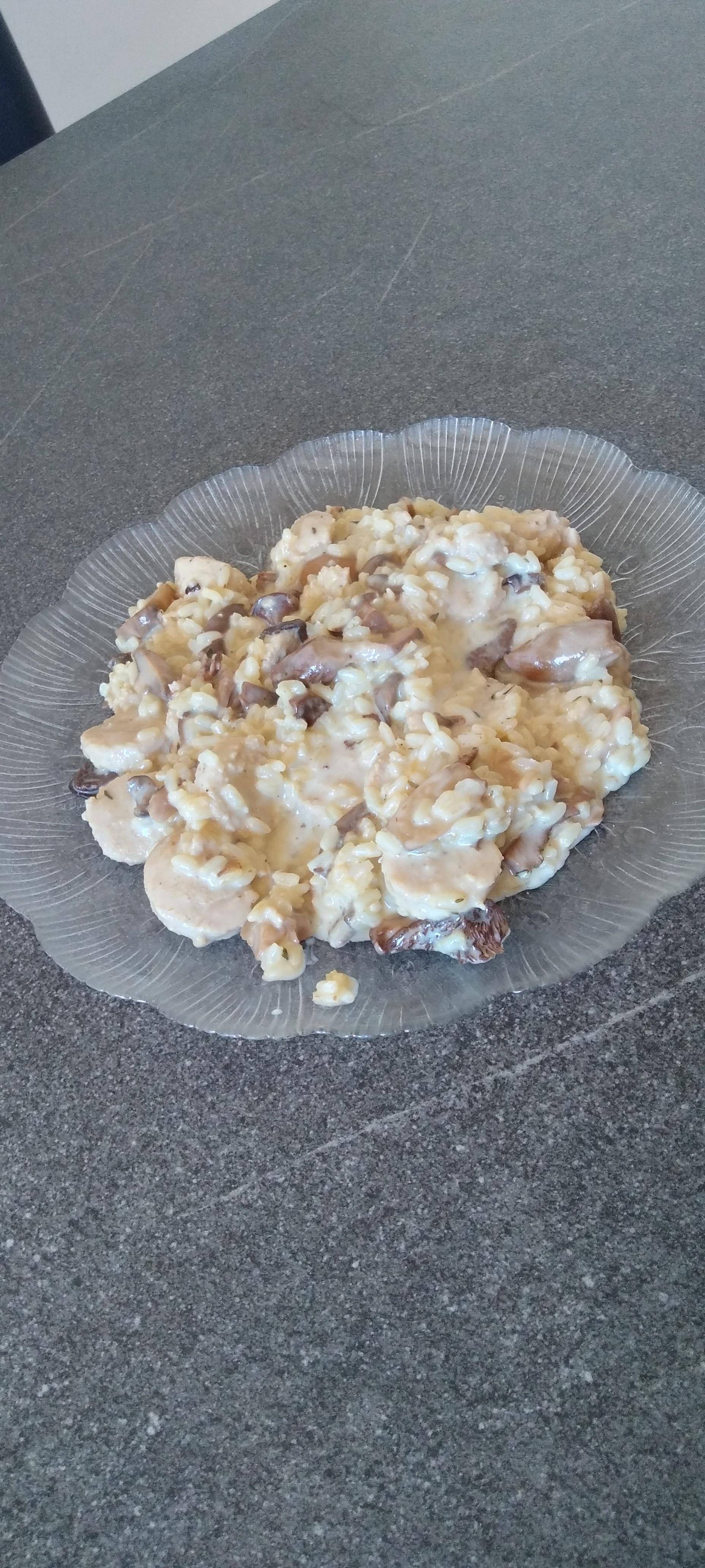 Risotto boudin blanc champignons - Recepten Cookeo | Moulinex
