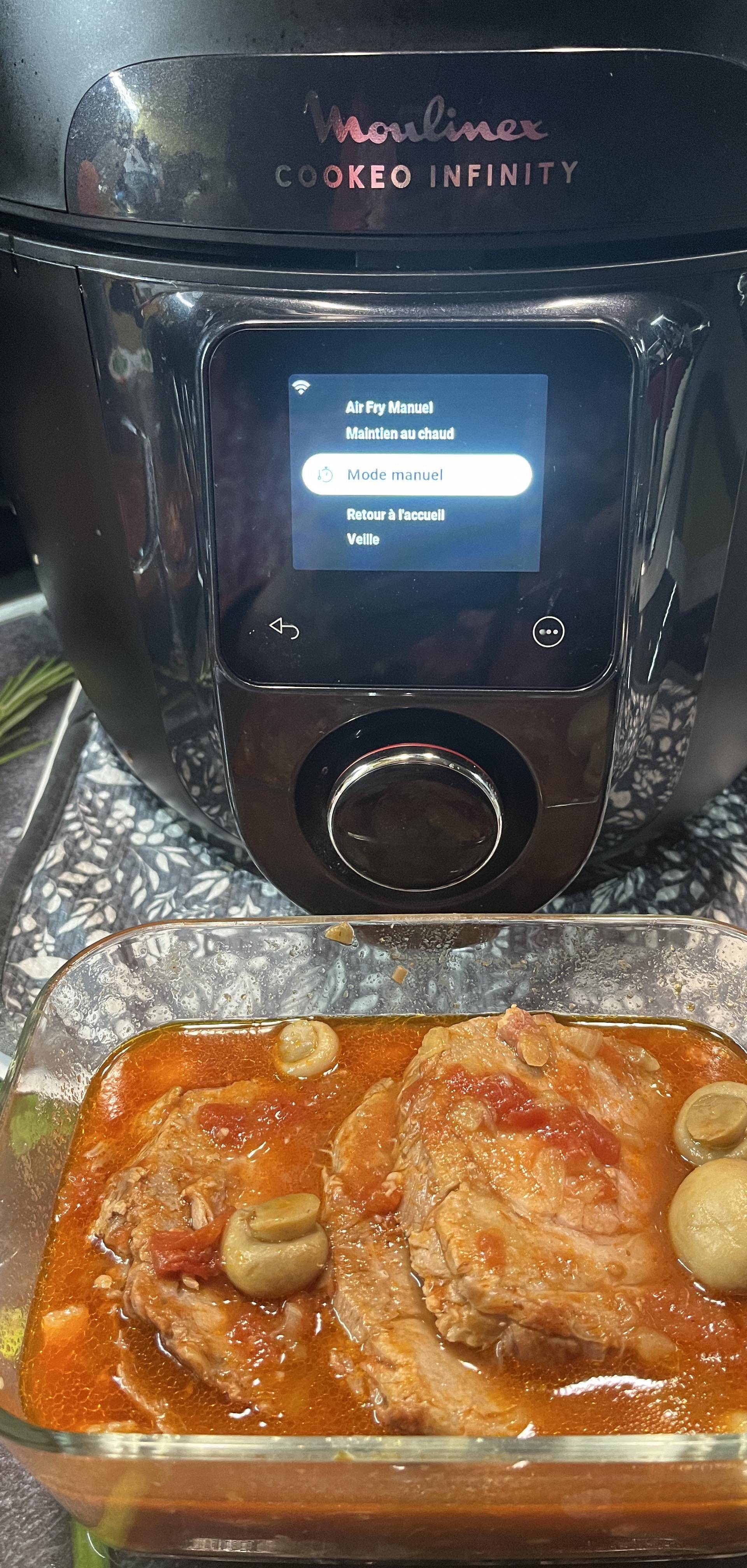 Rôti de porc aux champignons et tomates - Recette Cookeo Infinity Autostir | Moulinex