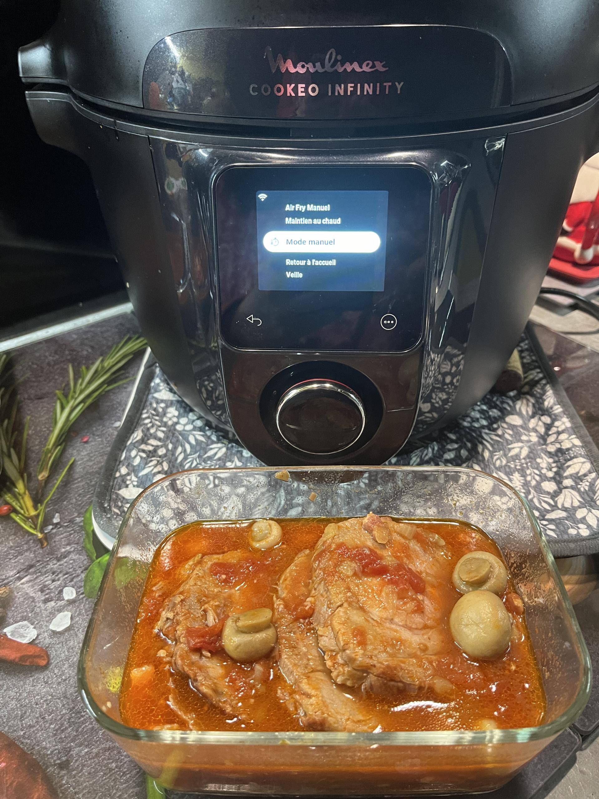 Rôti de porc aux champignons et tomates - Recette Cookeo Infinity Autostir | Moulinex