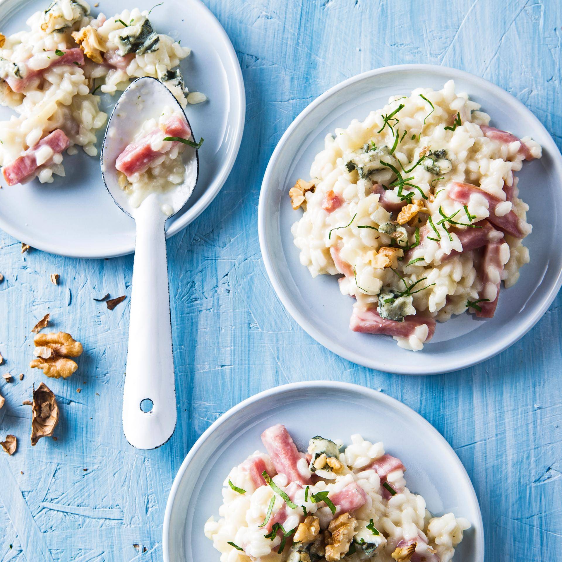 Risotto aux noix, dés de bacon et gorgonzola - Recette Companion | Moulinex